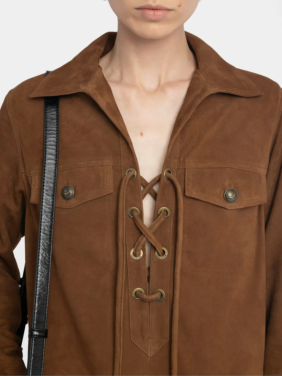 Short Suede Leather Dress Cognac | Zadig&Voltaire Short Suede Leather Dress Cognac | Zadig&Voltaire
