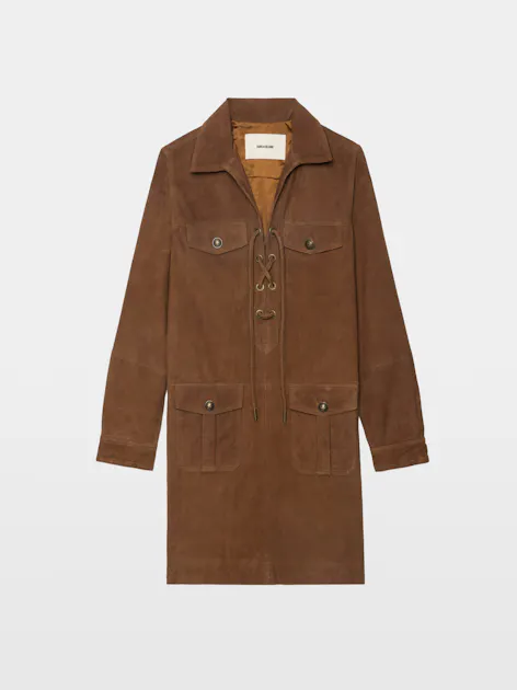 Short Suede Leather Dress Cognac | Zadig&Voltaire Short Suede Leather Dress Cognac | Zadig&Voltaire
