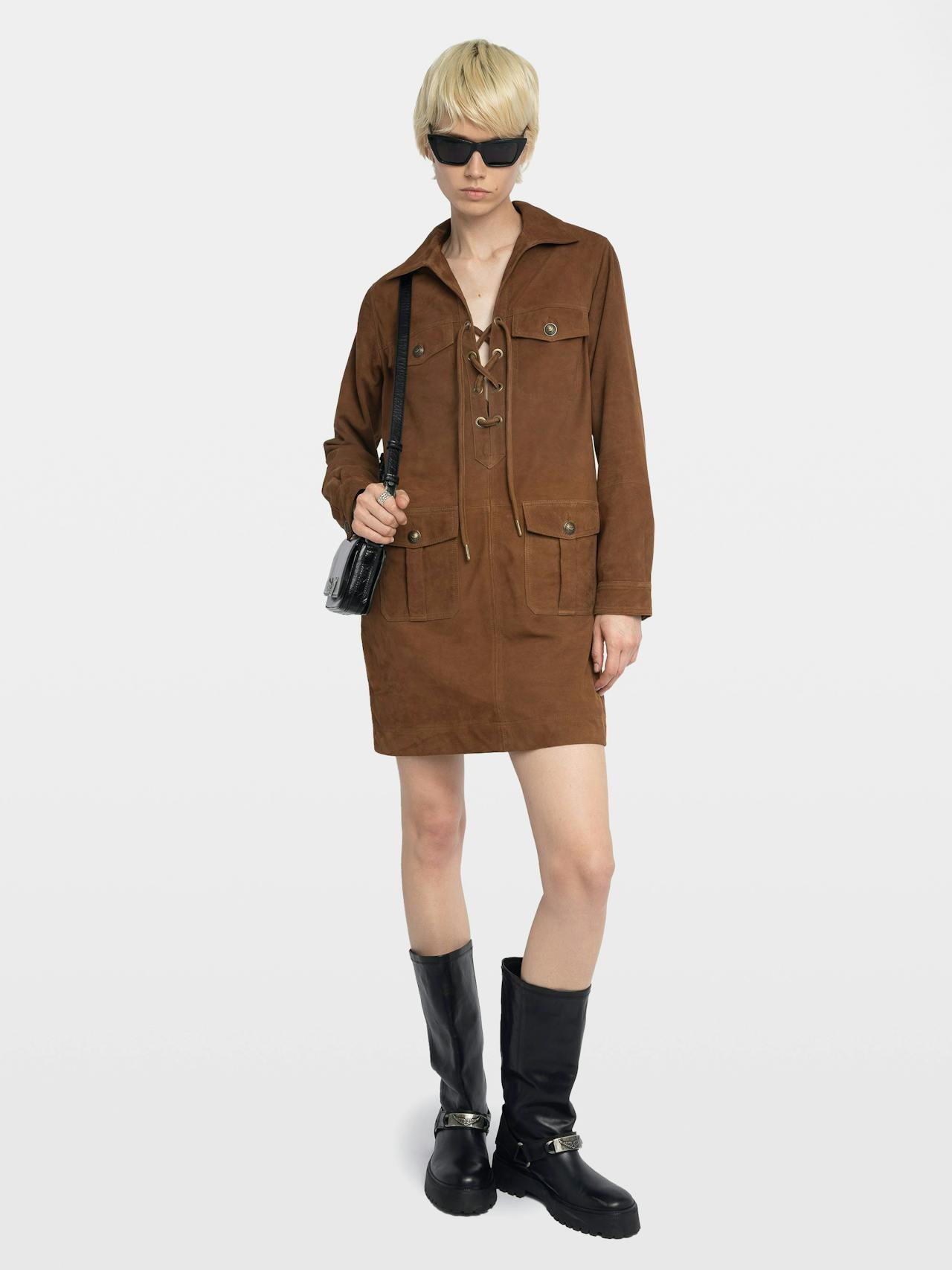 Remacha Suede Leather Dress 1