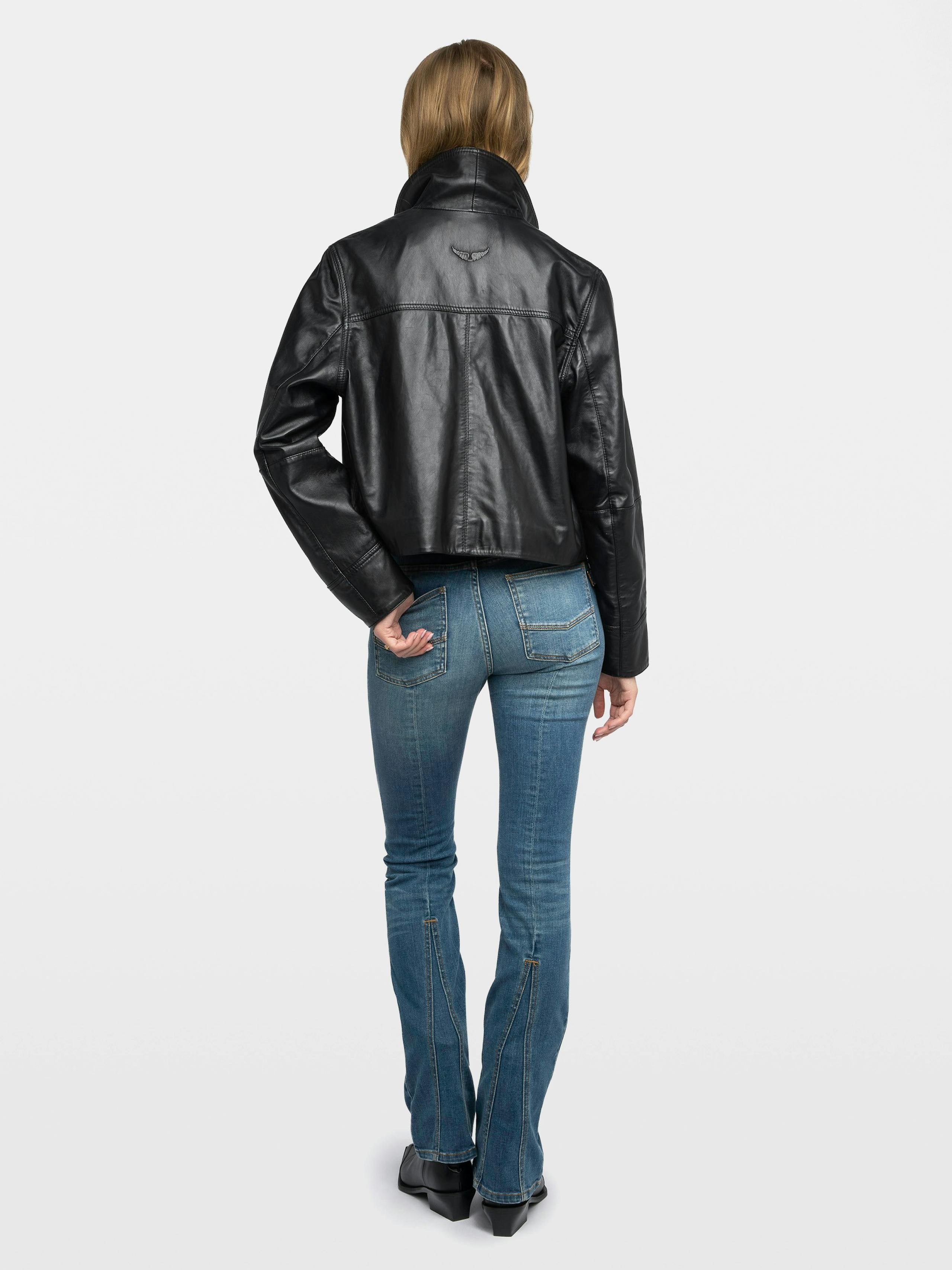 Liston Cropped Black Leather Jacket 2