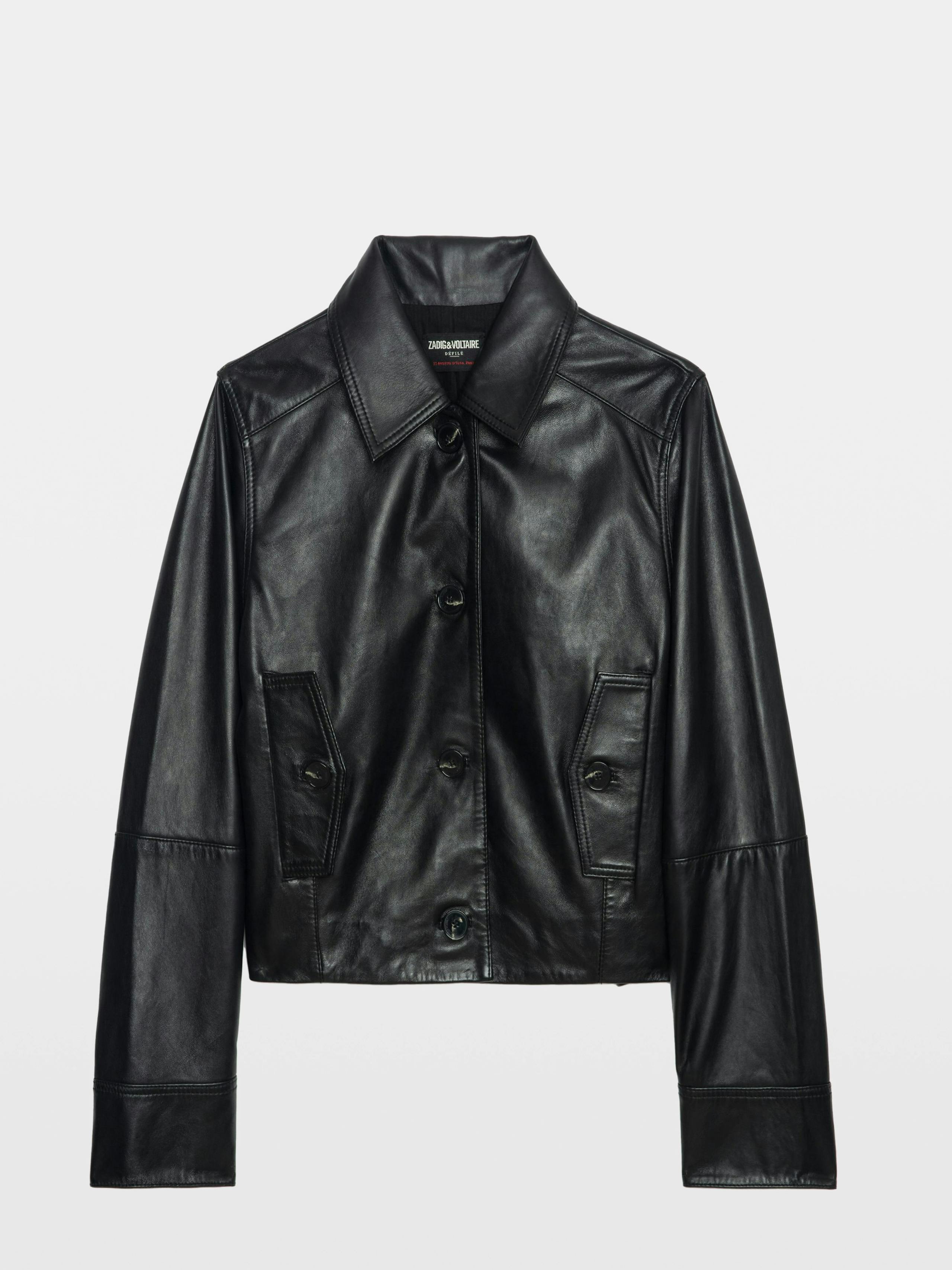 Liston Cropped Black Leather Jacket 6
