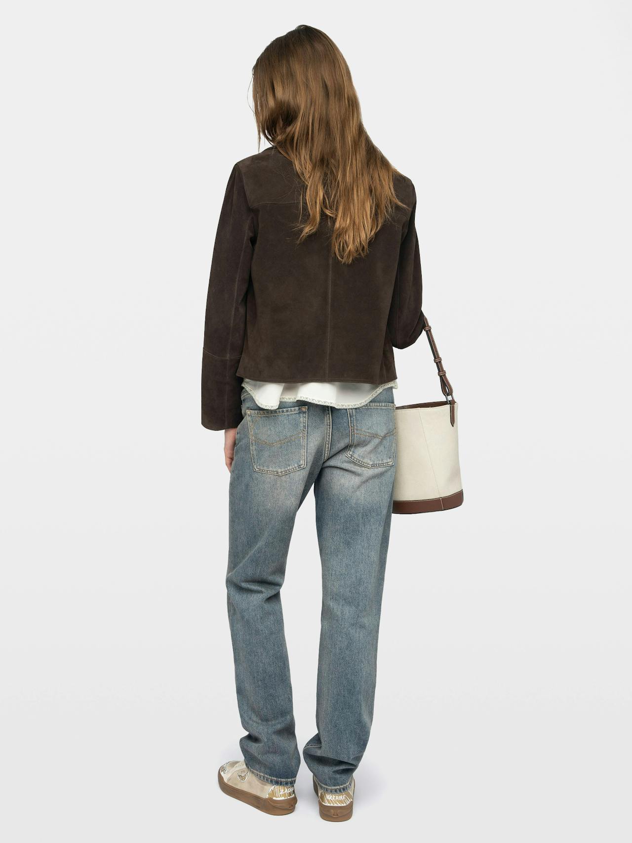 Giacca Lessa in Pelle Scamosciata