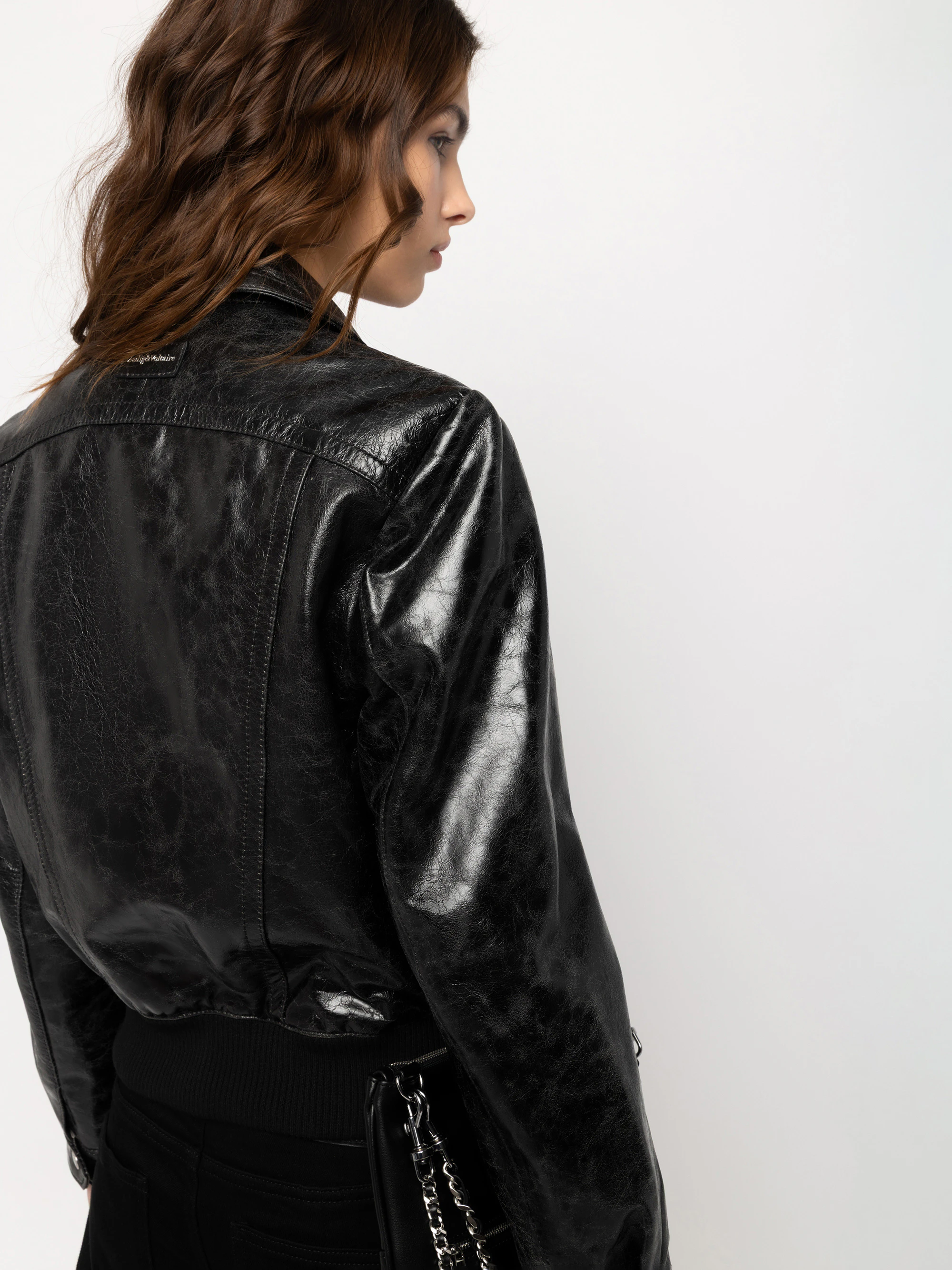 Veramy Glossy Leather Jacket