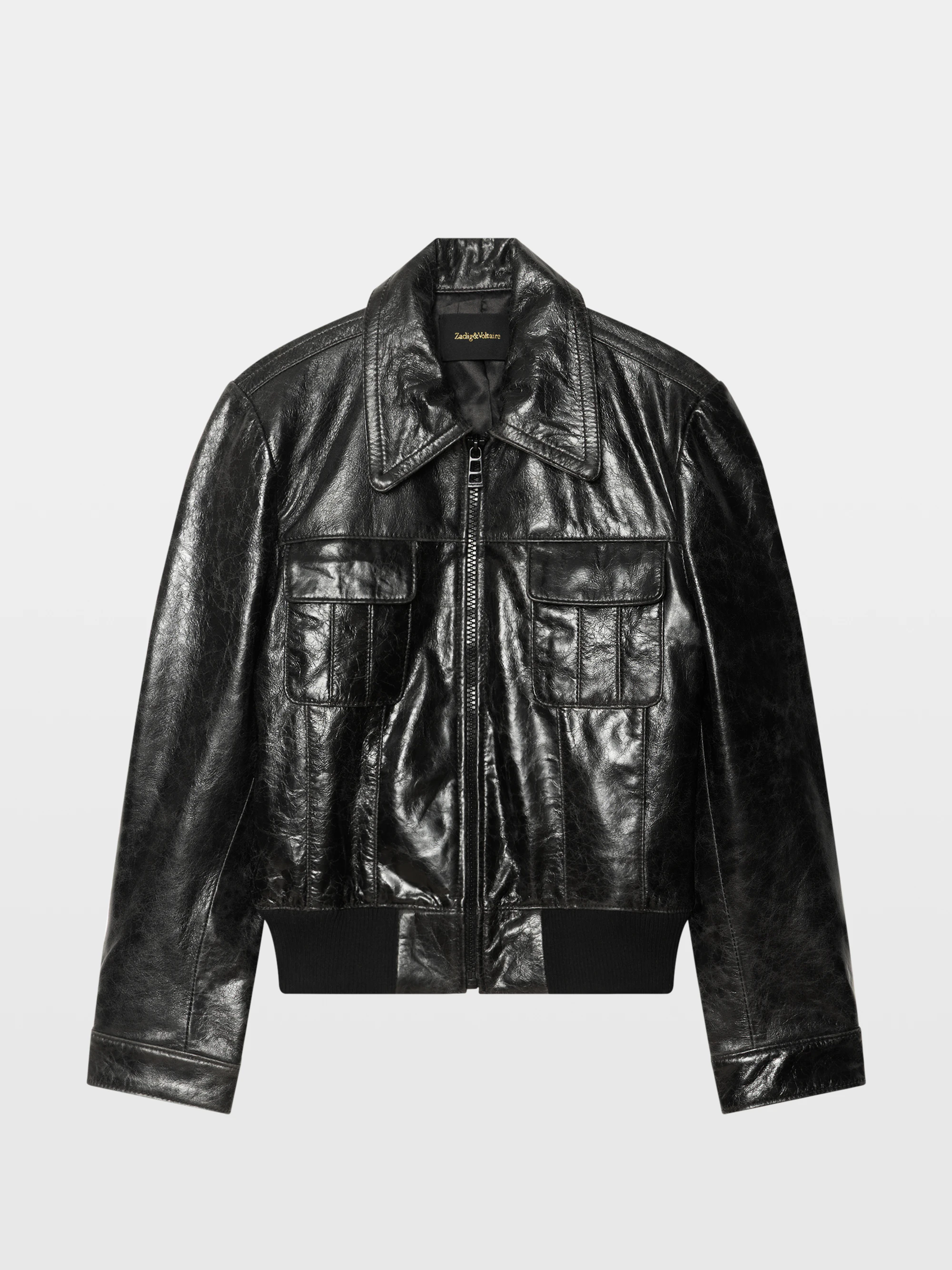 Veramy Glossy Leather Jacket