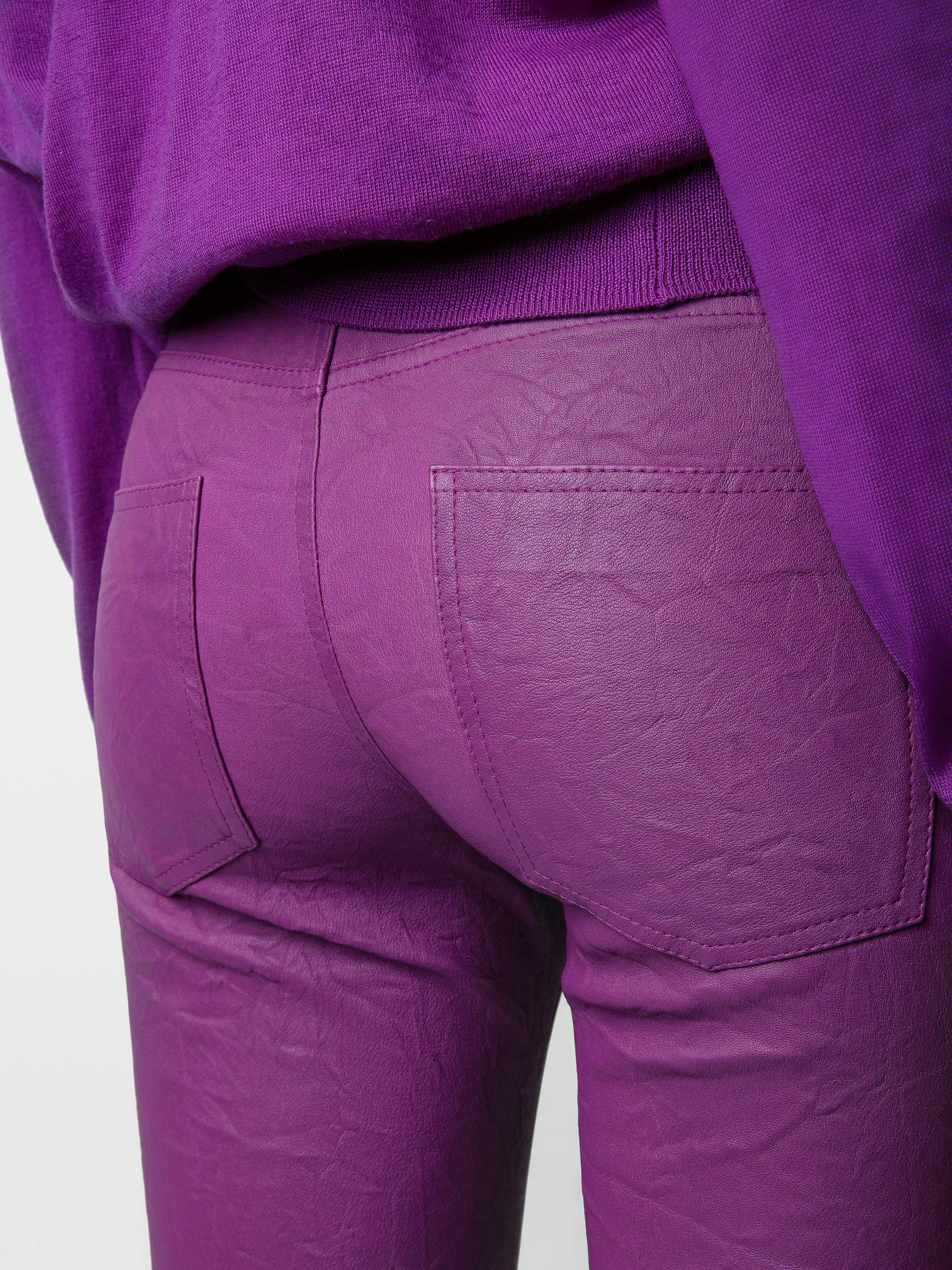 Pantalón Phlame de cuero arrugado 4