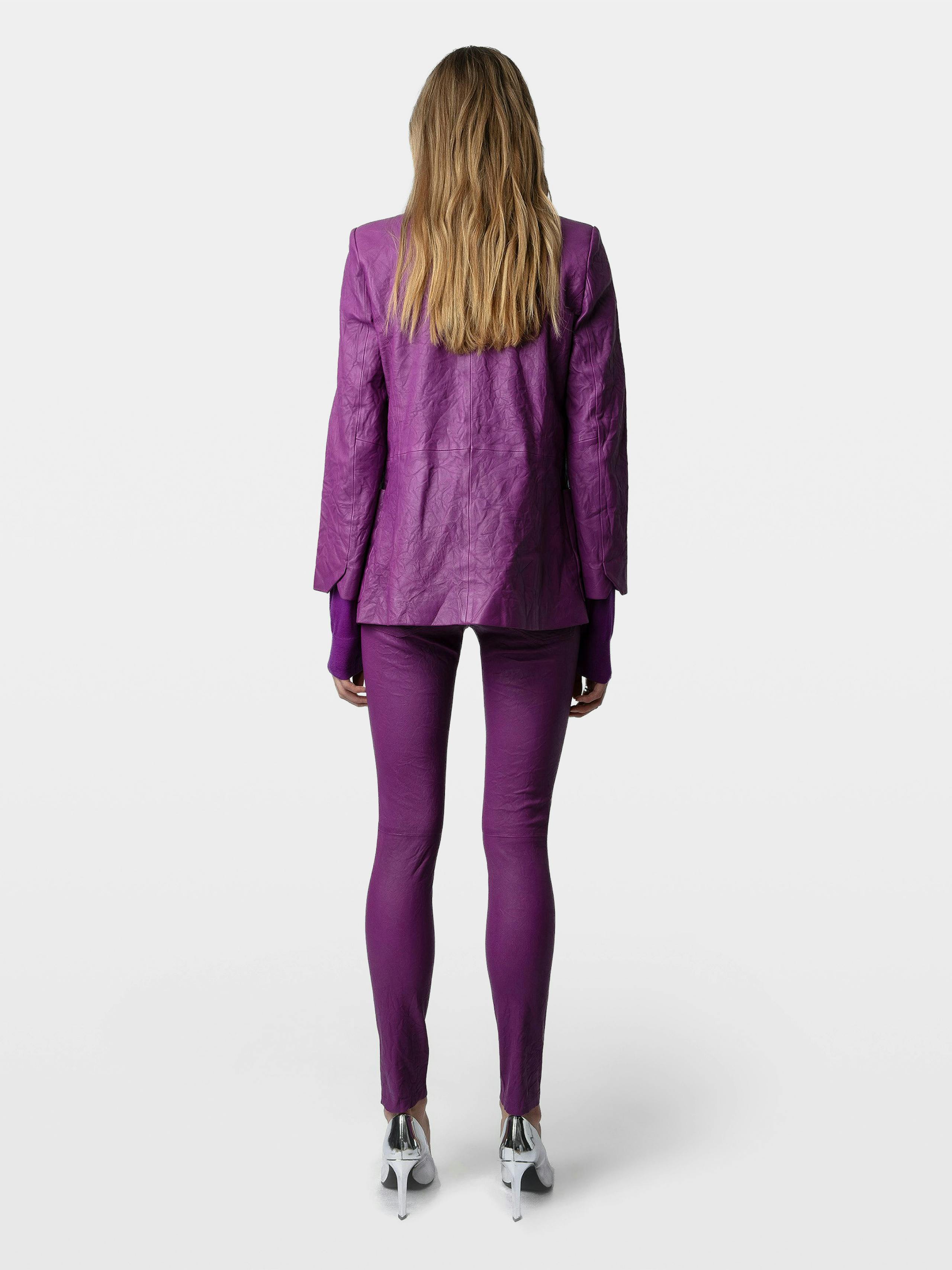 Pantalón Phlame de cuero arrugado 2