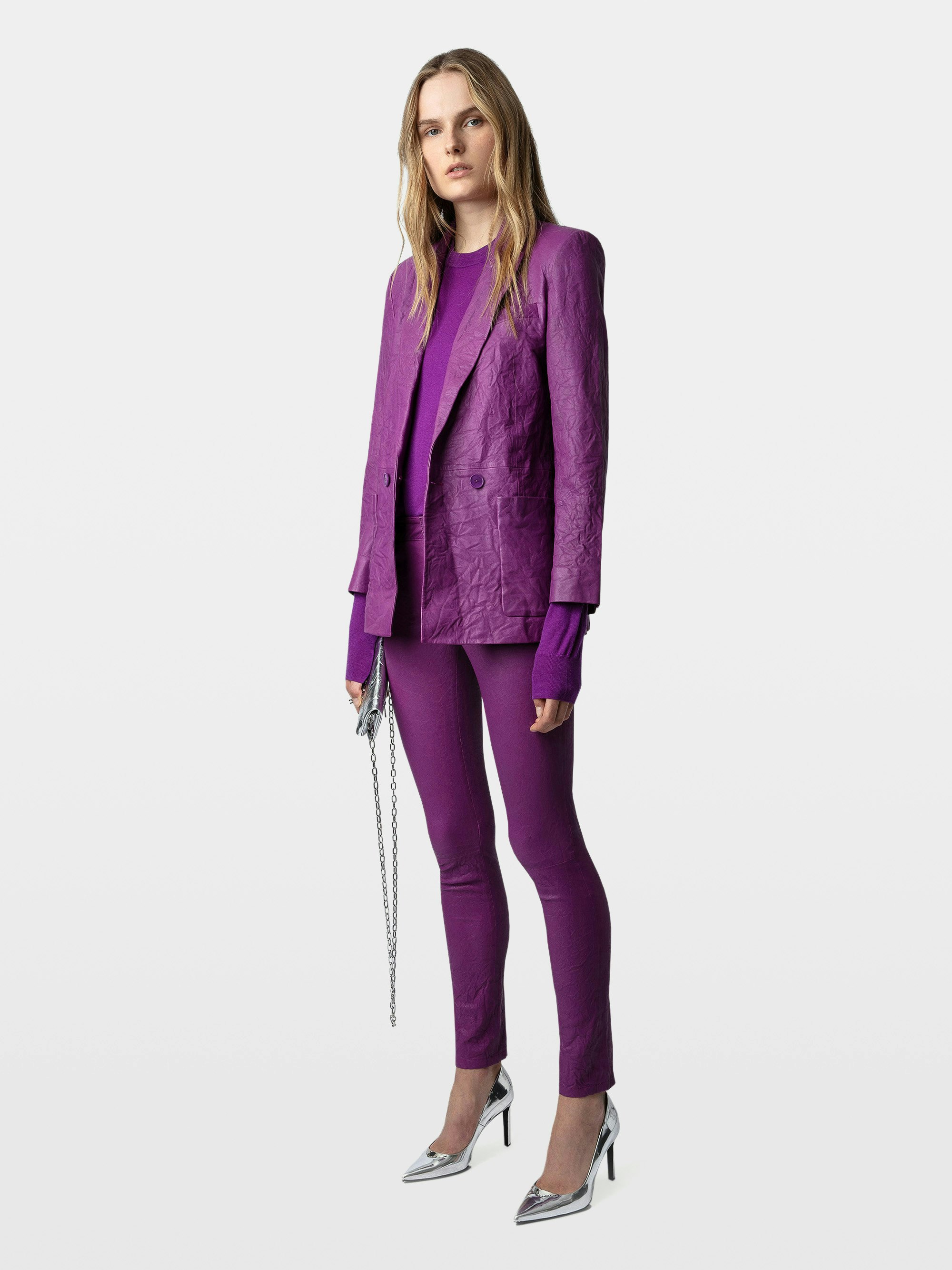 Phlame Crinkled Leather Pants