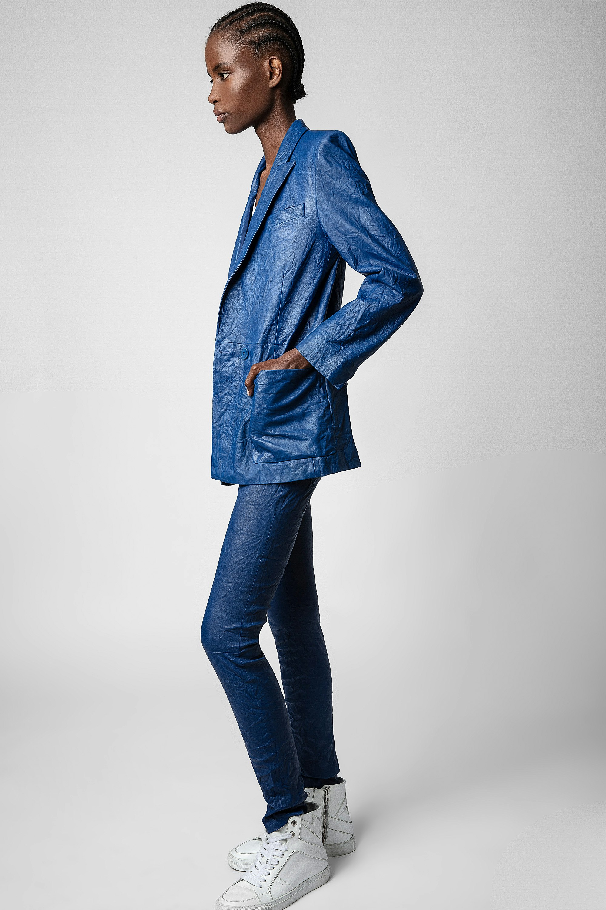 Phlame Crinkled Leather Pants