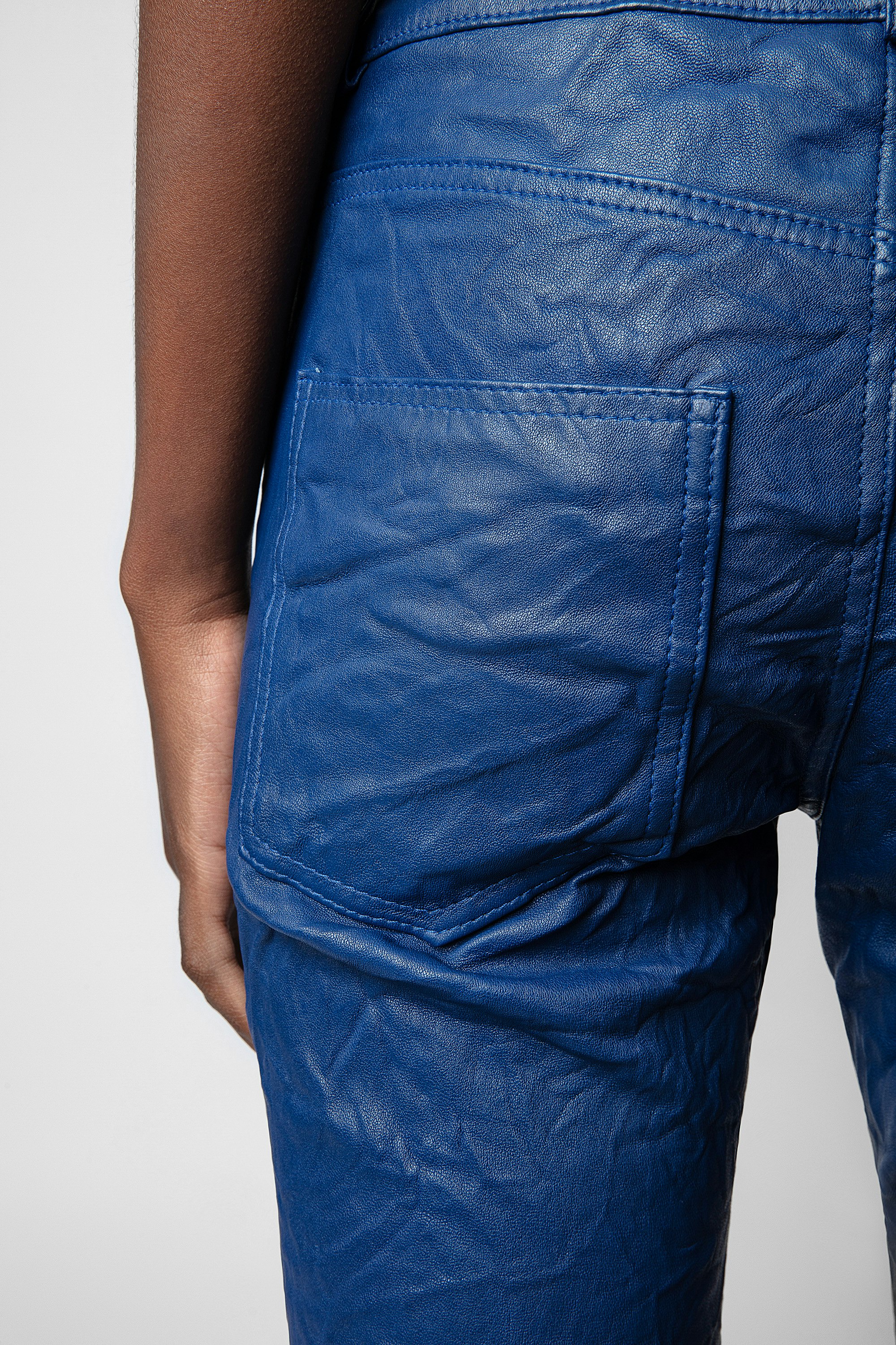 Phlame Crinkled Leather Pants