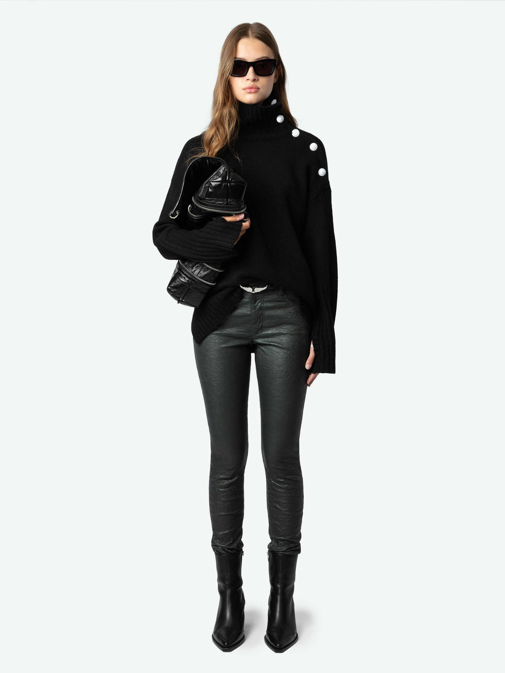Phlame Crinkled Leather Pants