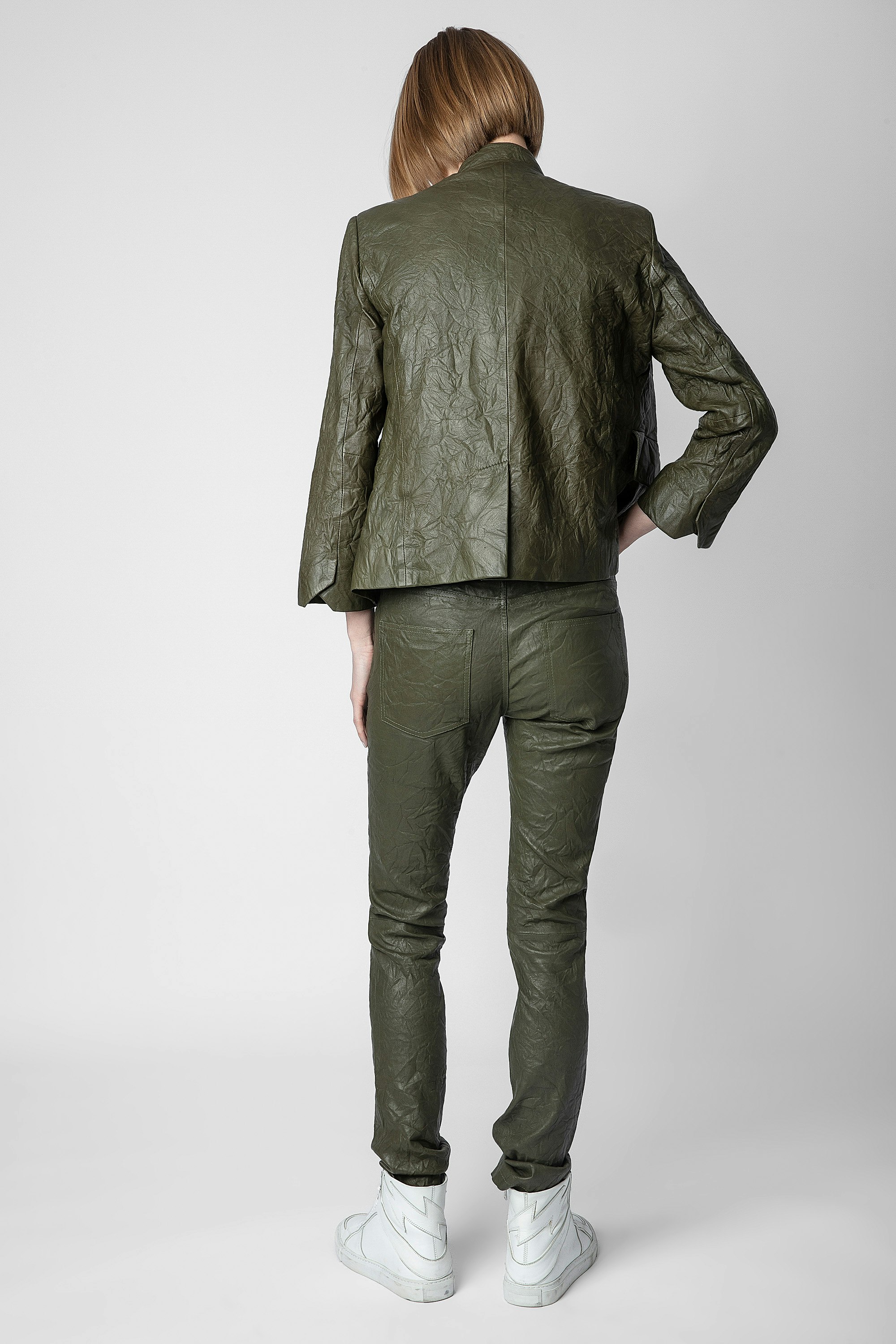 Phlame Crinkled Leather Pants