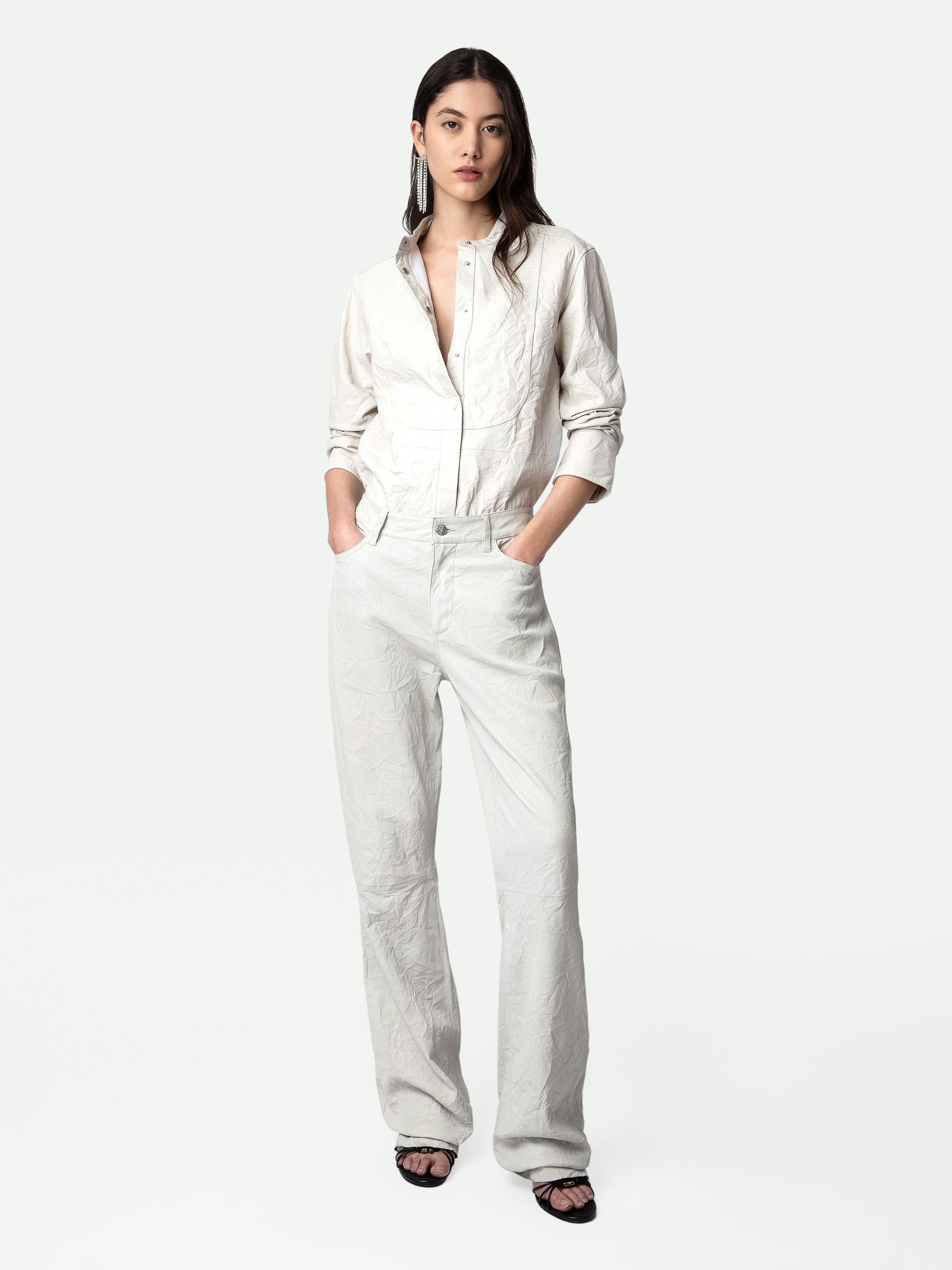 Pistol Crinkled Leather Pants