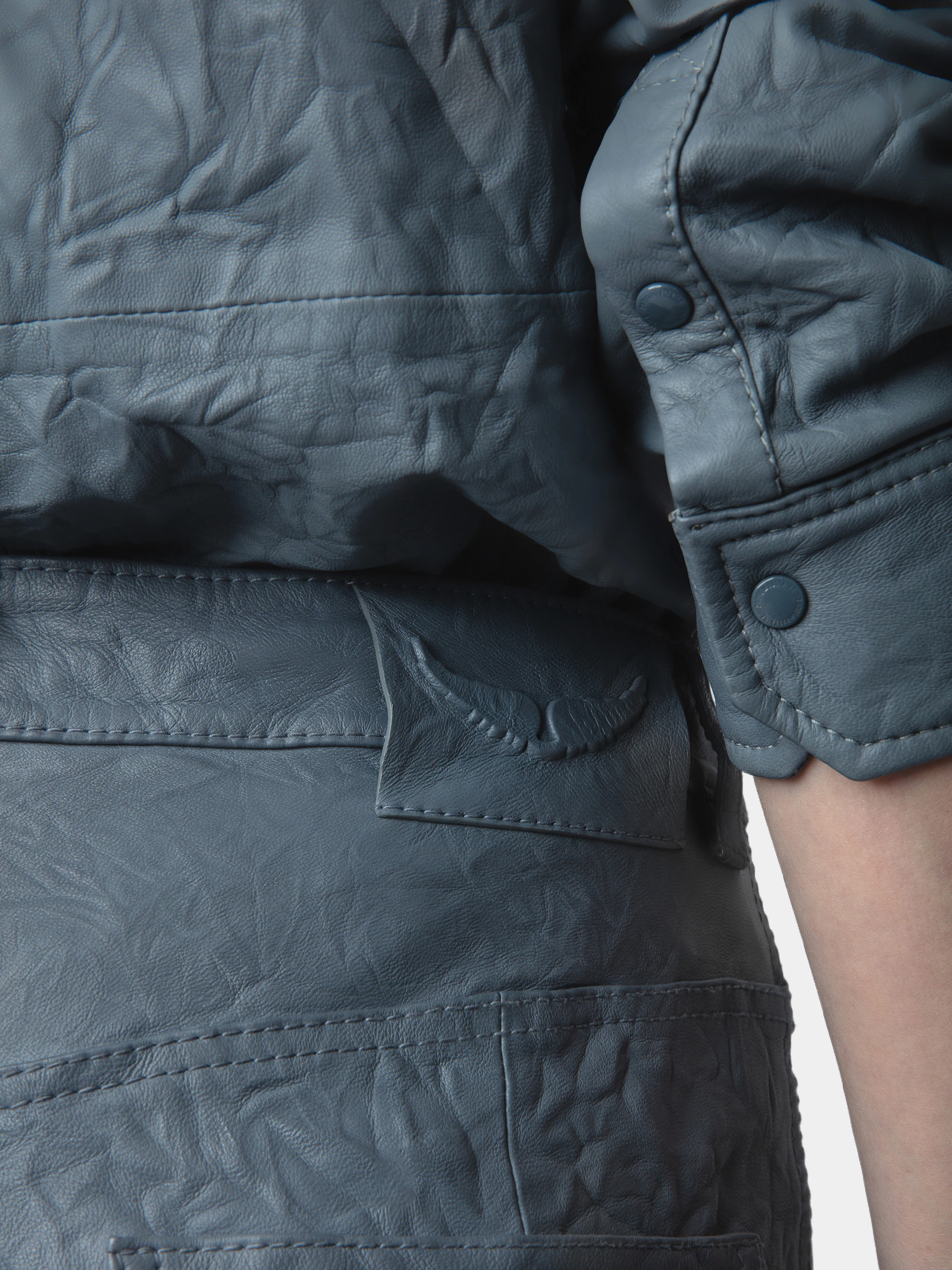 Pantalon Pistol Cuir Froissé