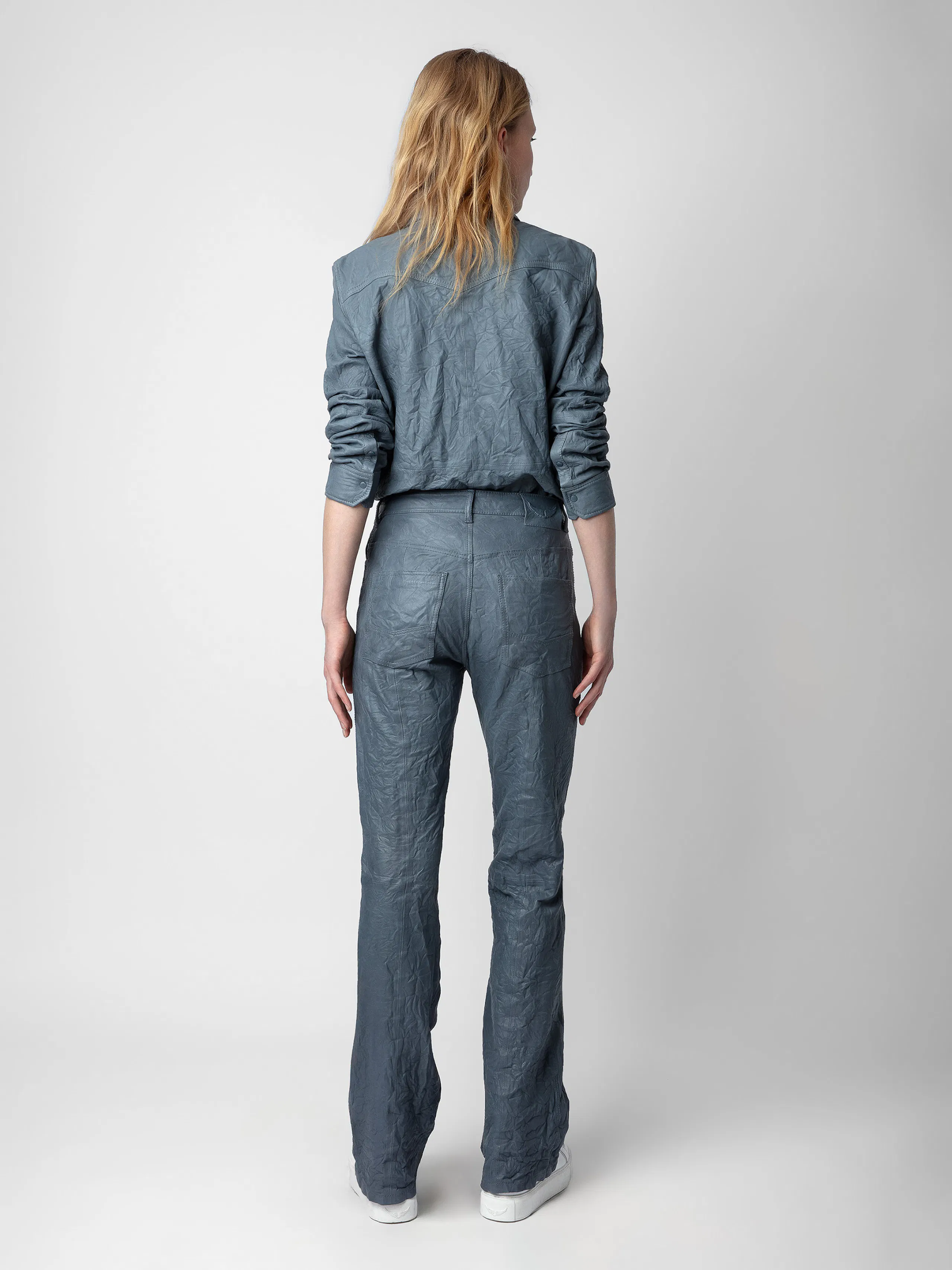 Pantaloni Pistol Pelle Stropicciata 2