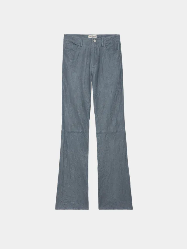 Pantalon Pistol Cuir Froissé