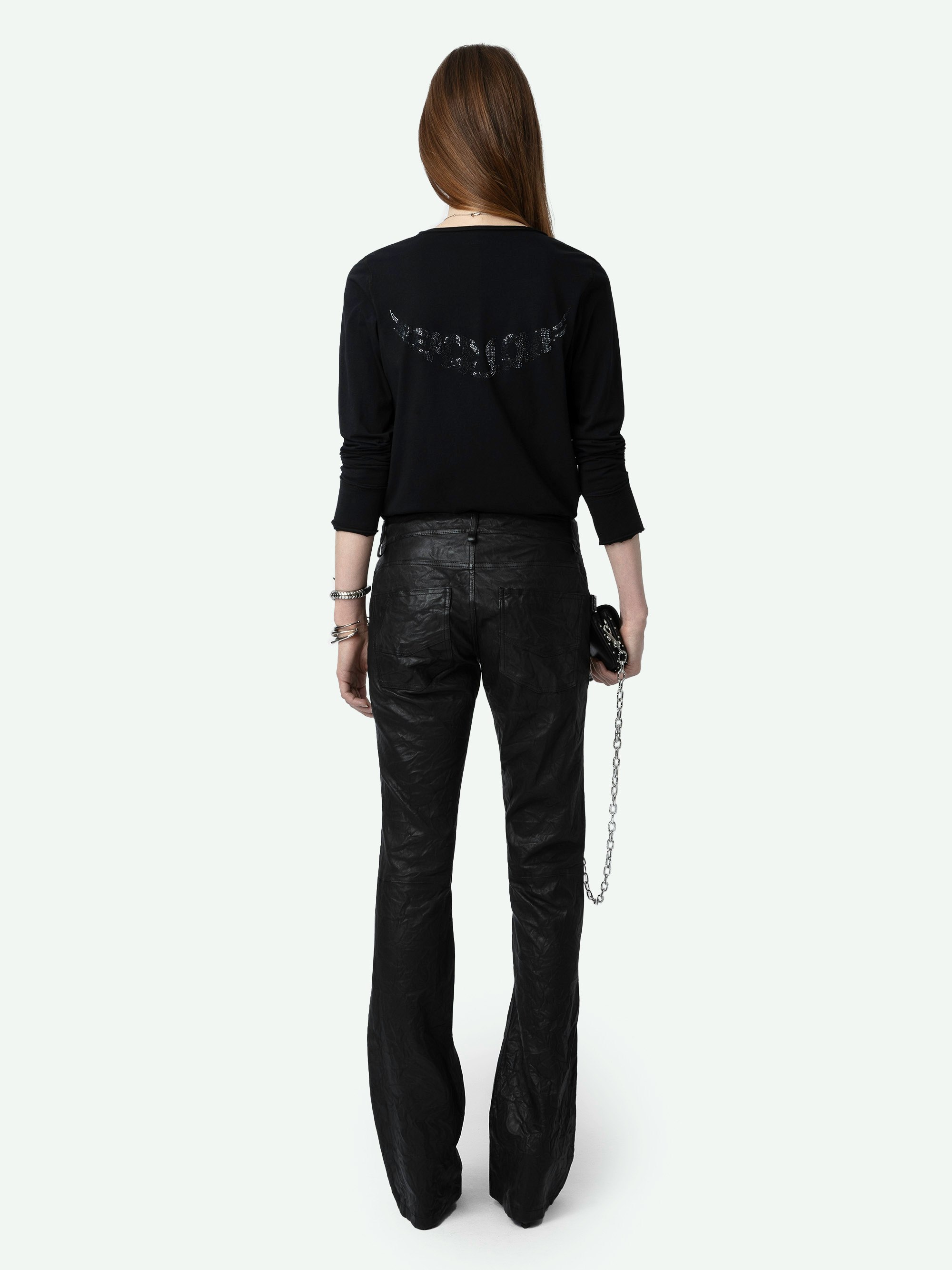 Hippie Crinkled Leather Trousers 2