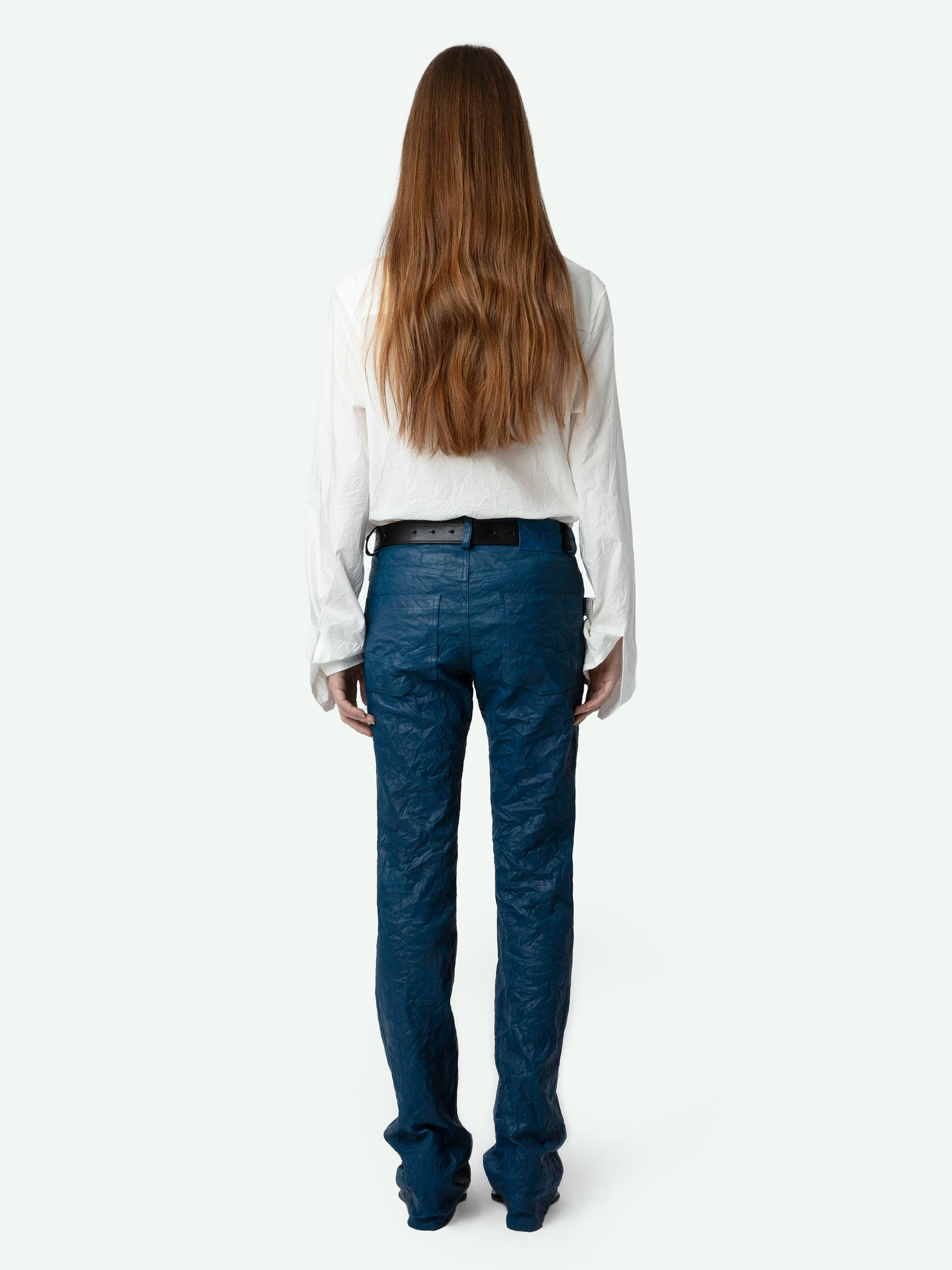 Hippie Crinkled Leather Trousers 2