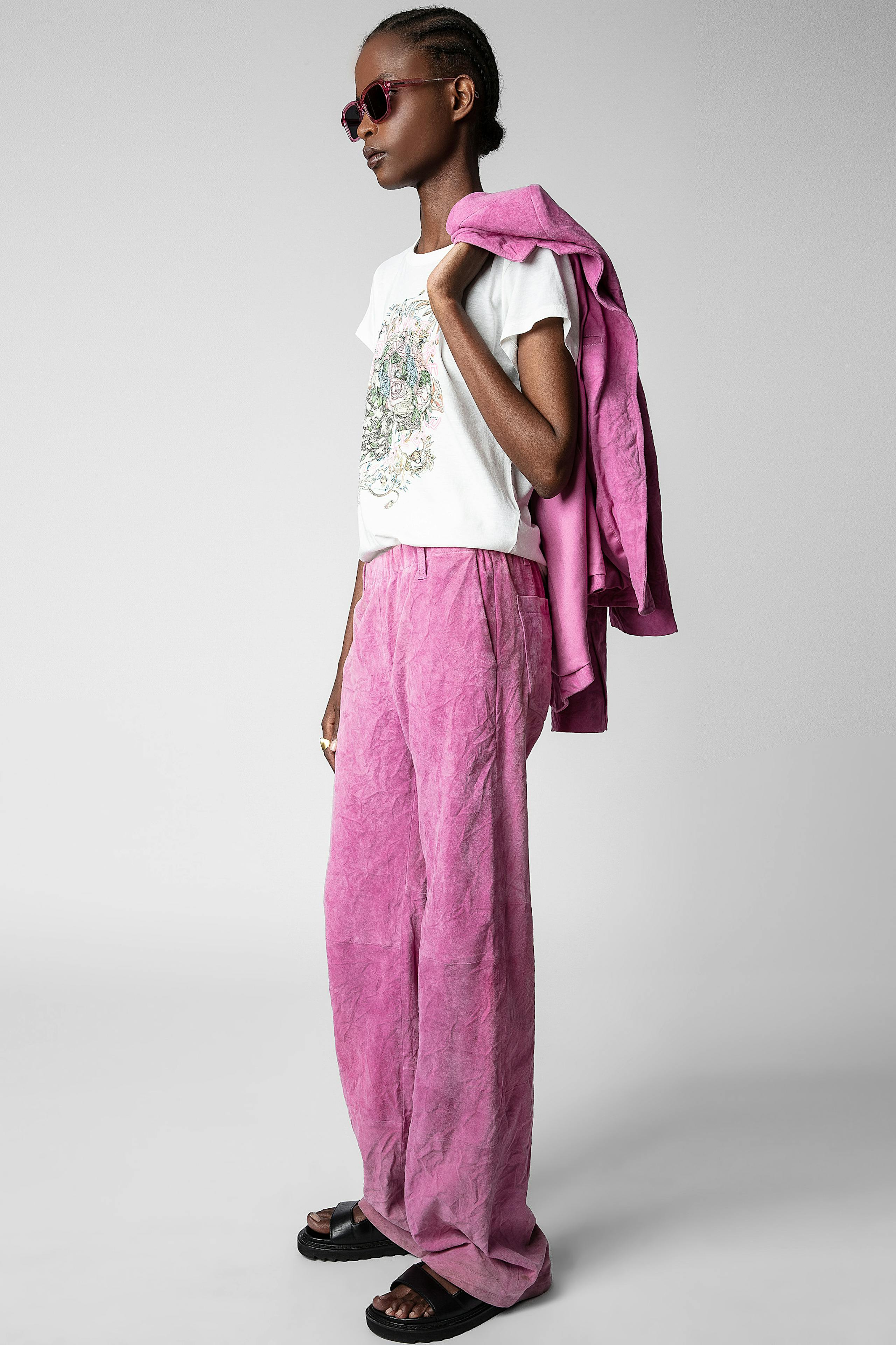 Parfait Crinkled Suede Pants 2