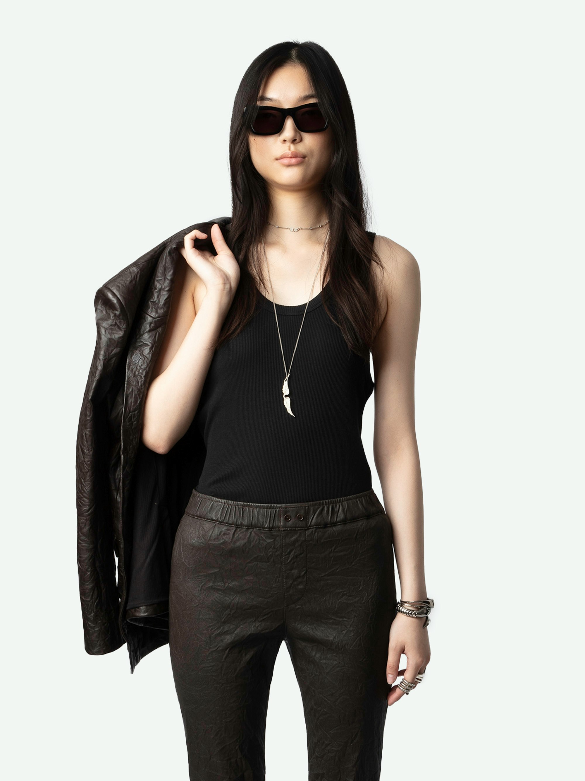 Pauline Crinkled Leather Trousers 3