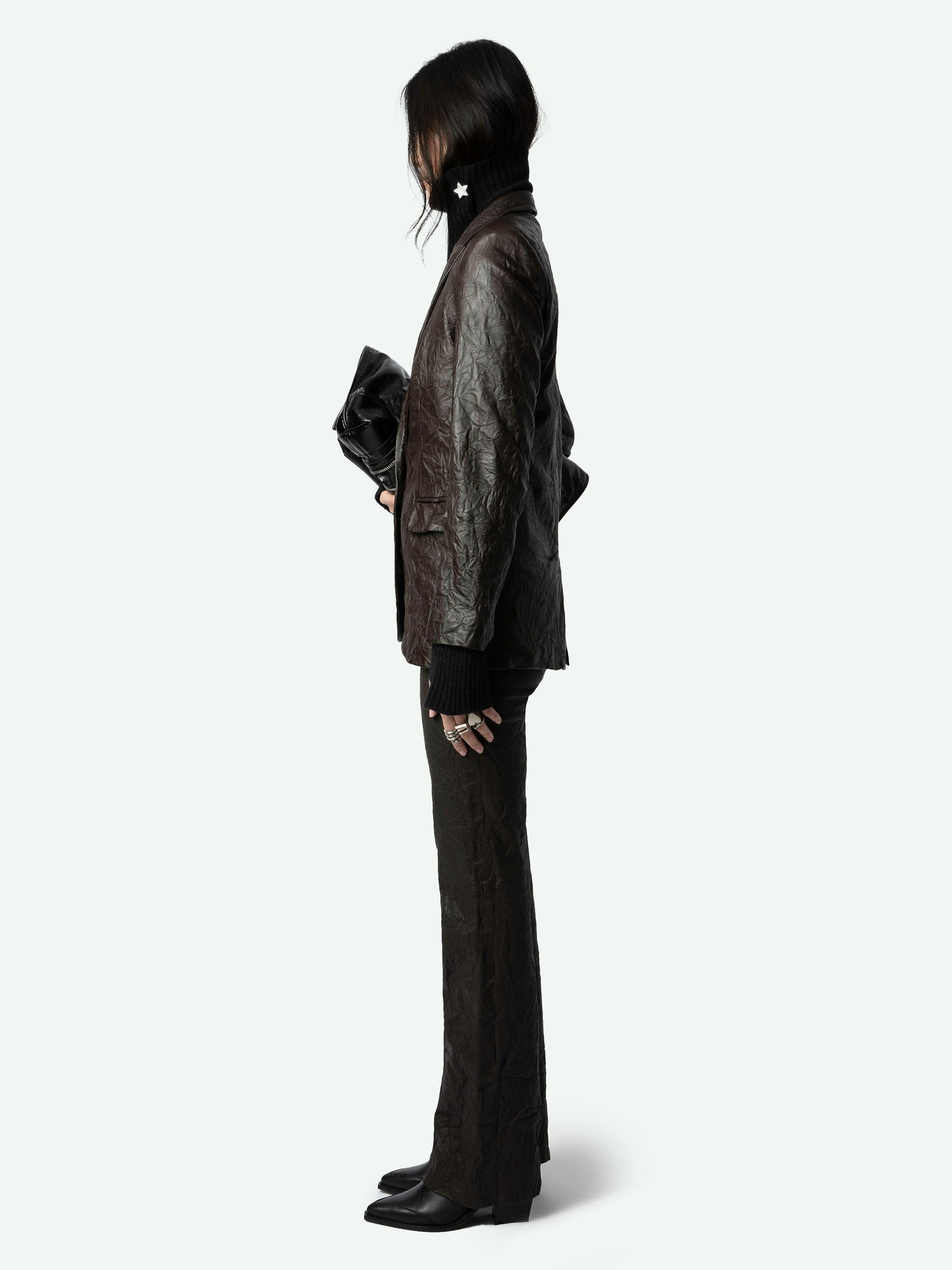 Pauline Crinkled Leather Trousers 6
