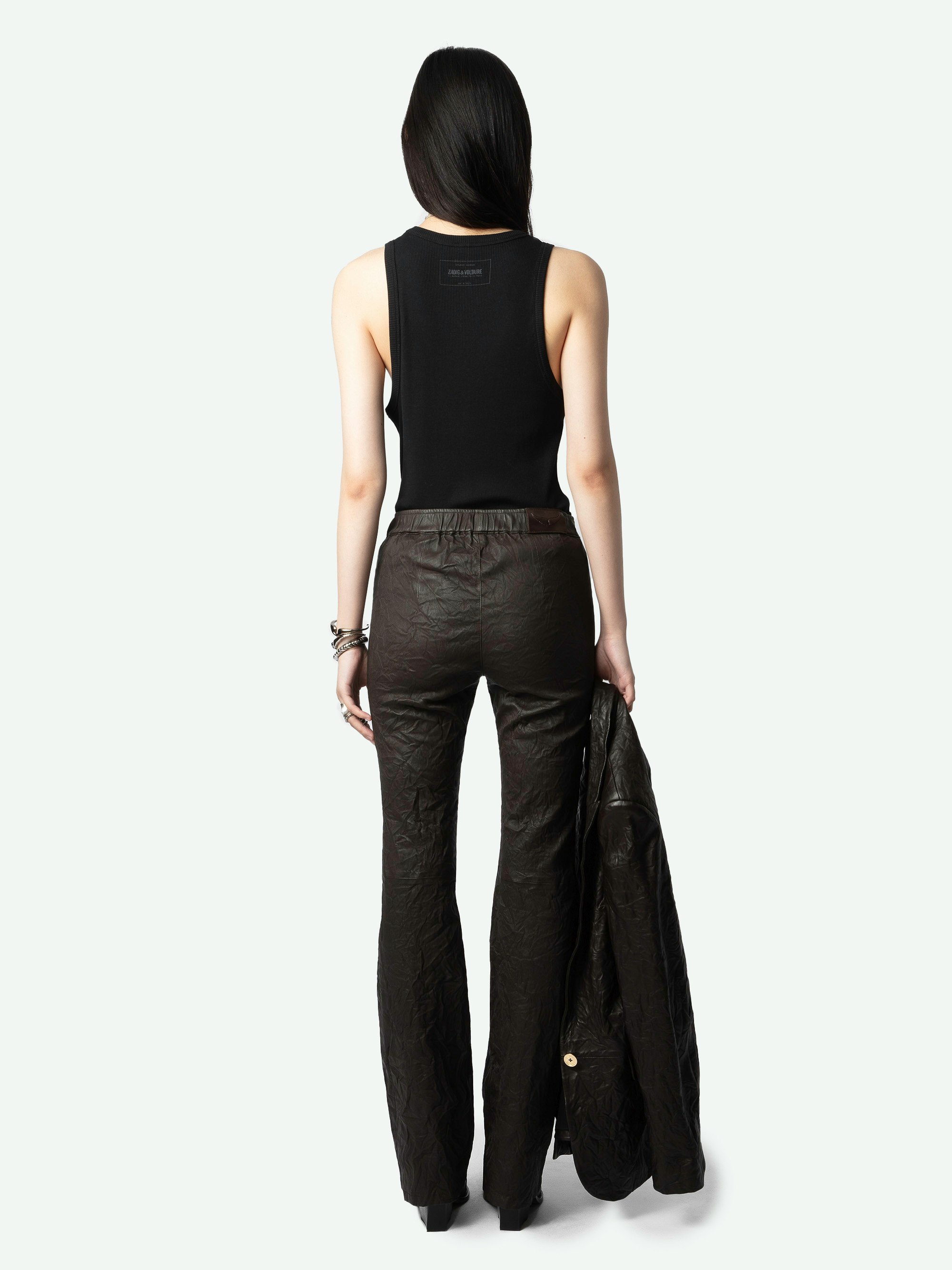 Pauline Crinkled Leather Trousers 2