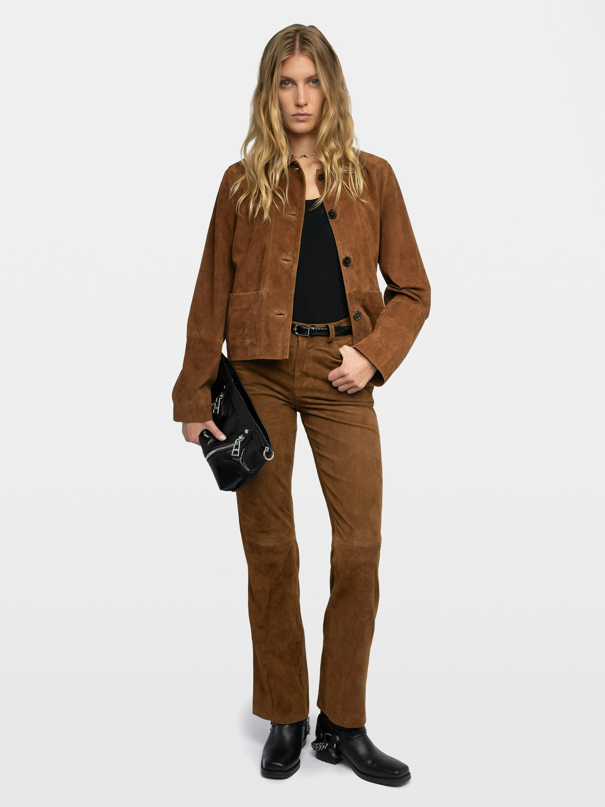 Pantalón Pistol 100% Piel De Ante 3