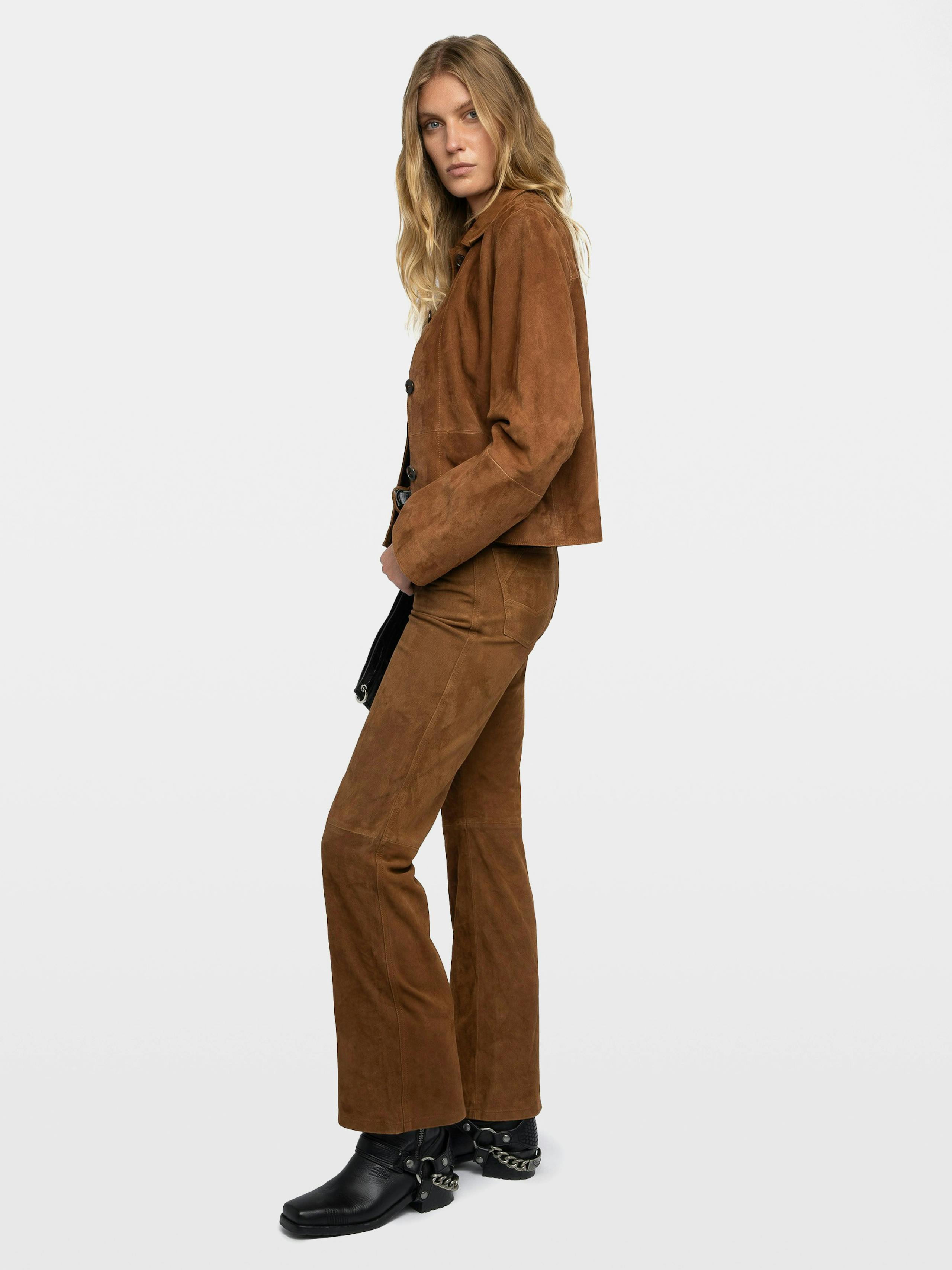 Pantalón Pistol 100% Piel De Ante 4