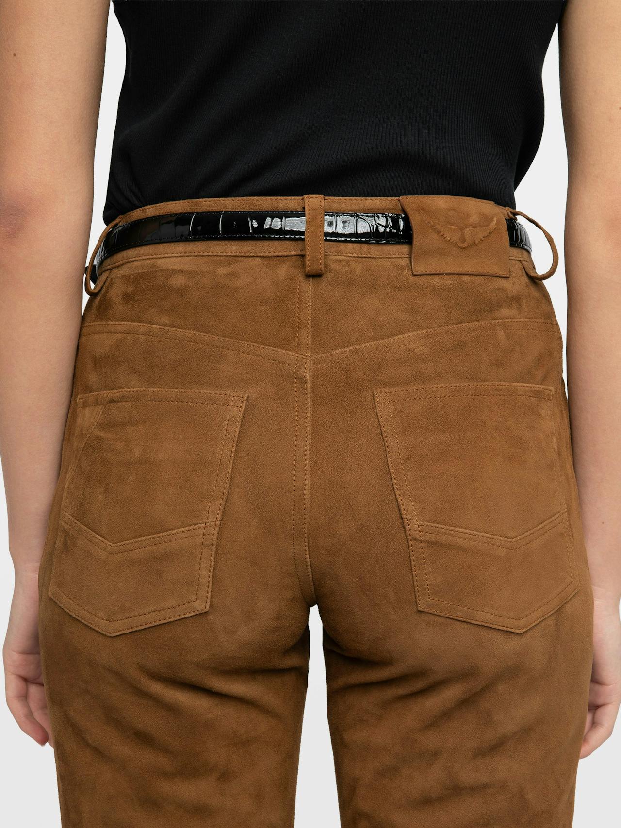 Pantaloni Pistol 100% Pelle Scamosciata
