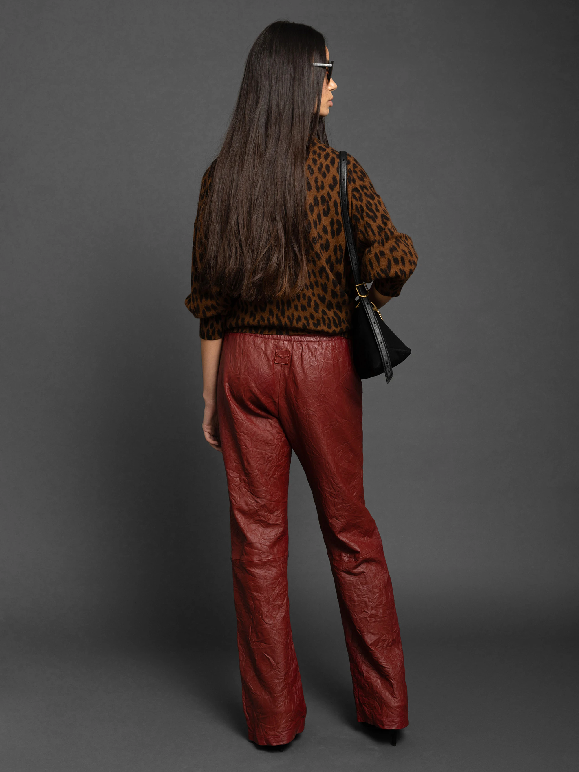 Pocha Crinkled Leather Trousers thumbnail 2
