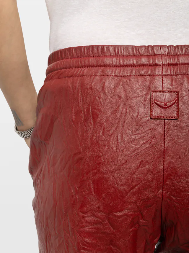 Pocha Crinkled Leather Trousers