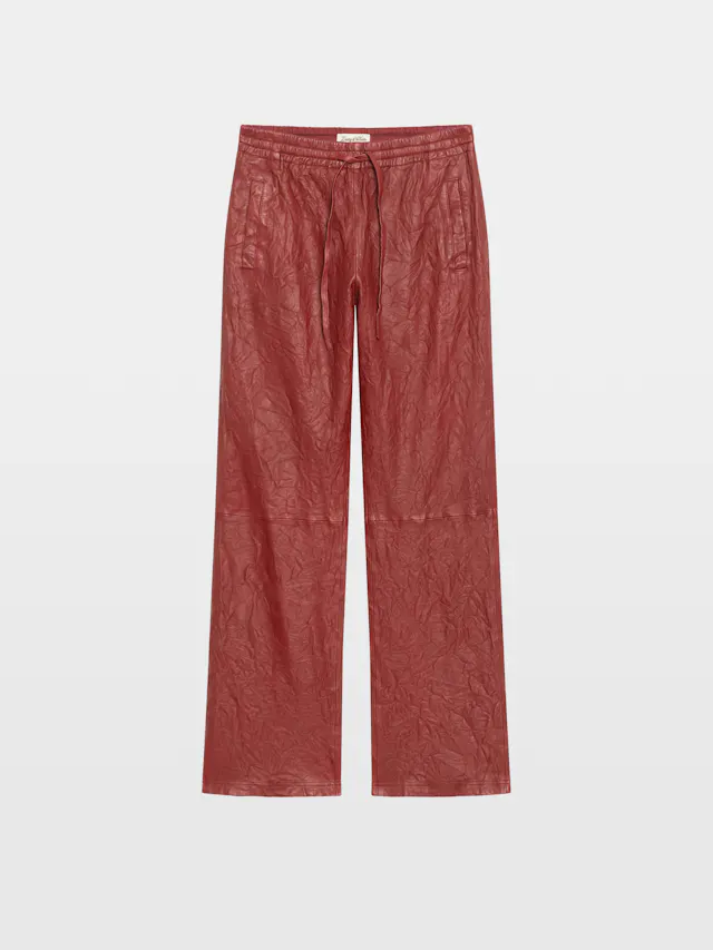 Pocha Crinkled Leather Trousers