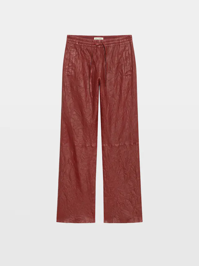 Pocha Crinkled Leather Trousers