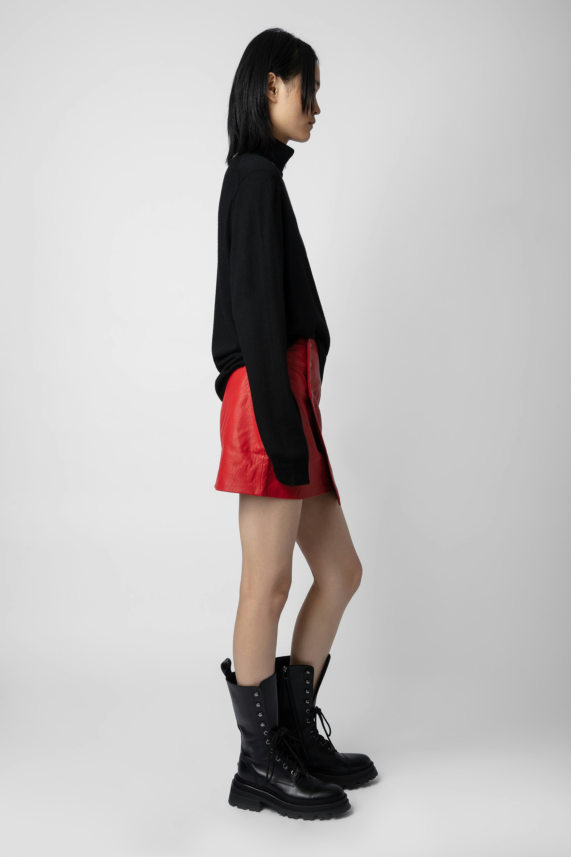 Junko Biker Leather Skirt