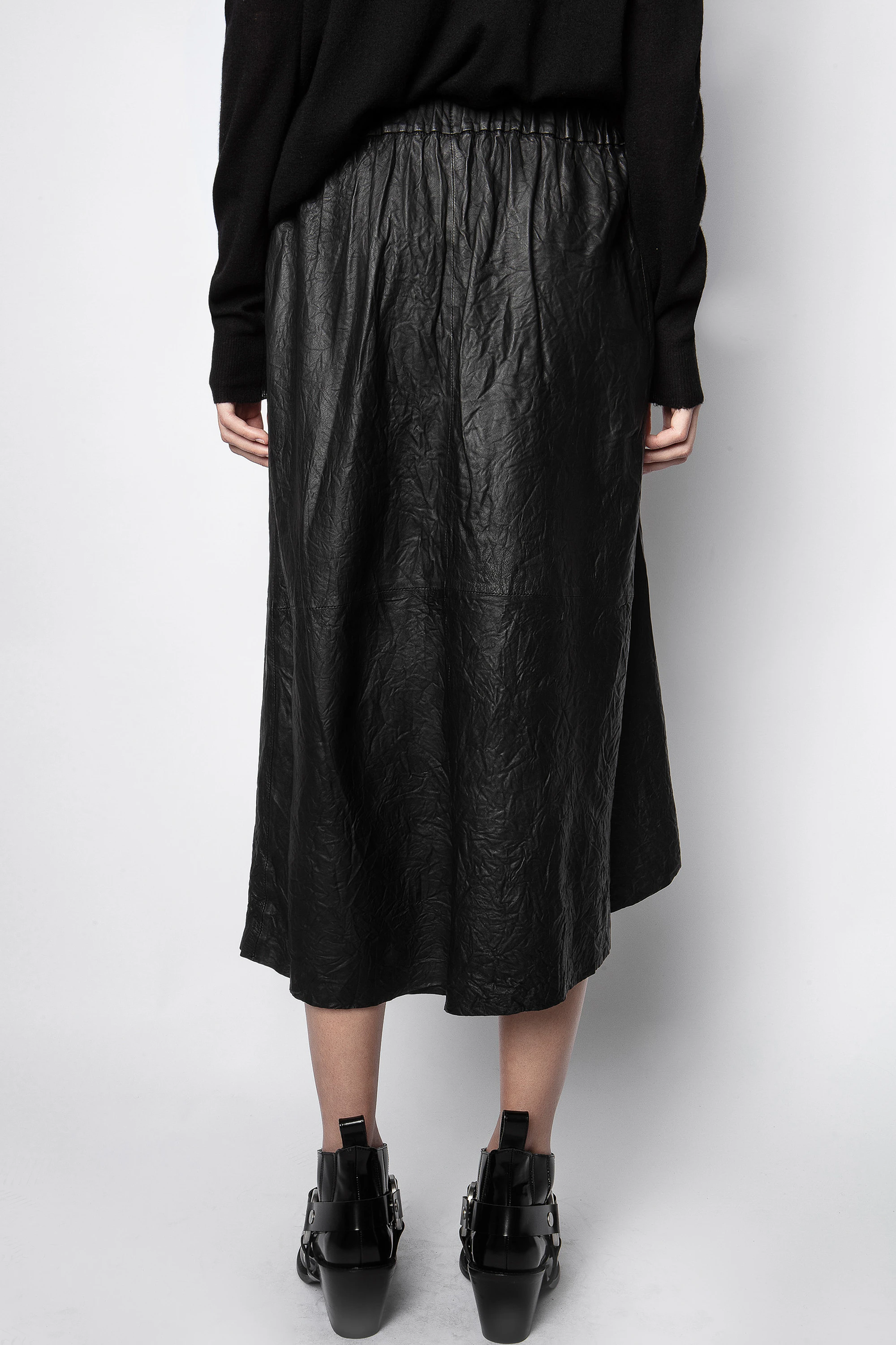 Falda Joslin de piel con efecto arrugado thumbnail 6
