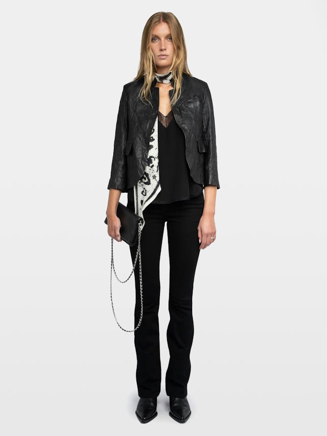 Verys Crinkled Leather Blazer