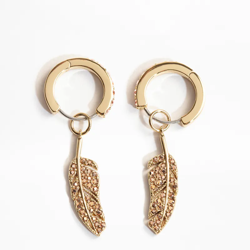 Feather Strass Earrings
