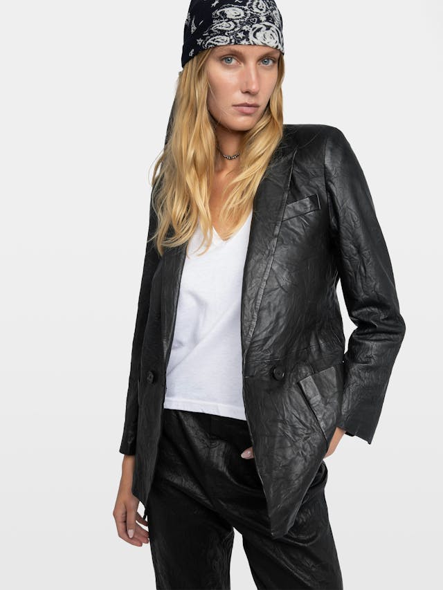 Visco Crinkled Leather Jacket