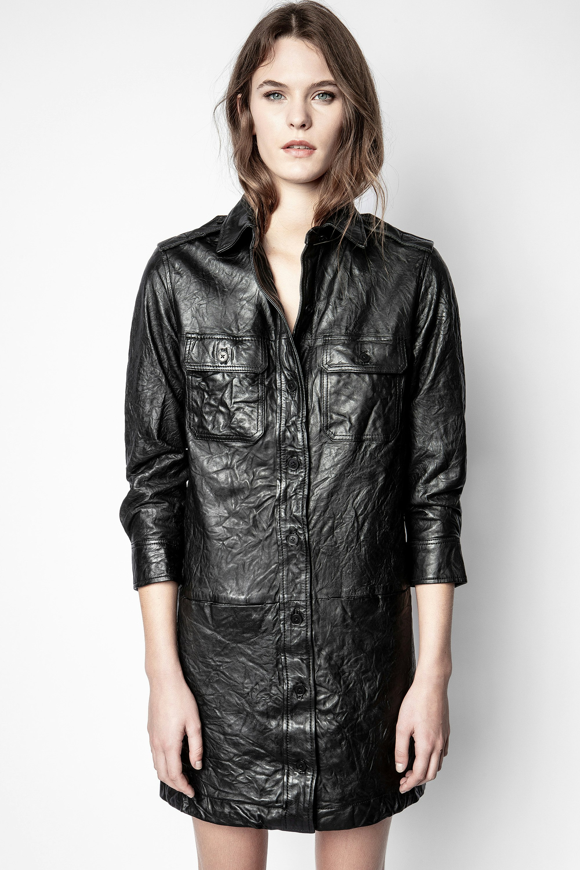 Rexy Crinkle Leather Dress 3