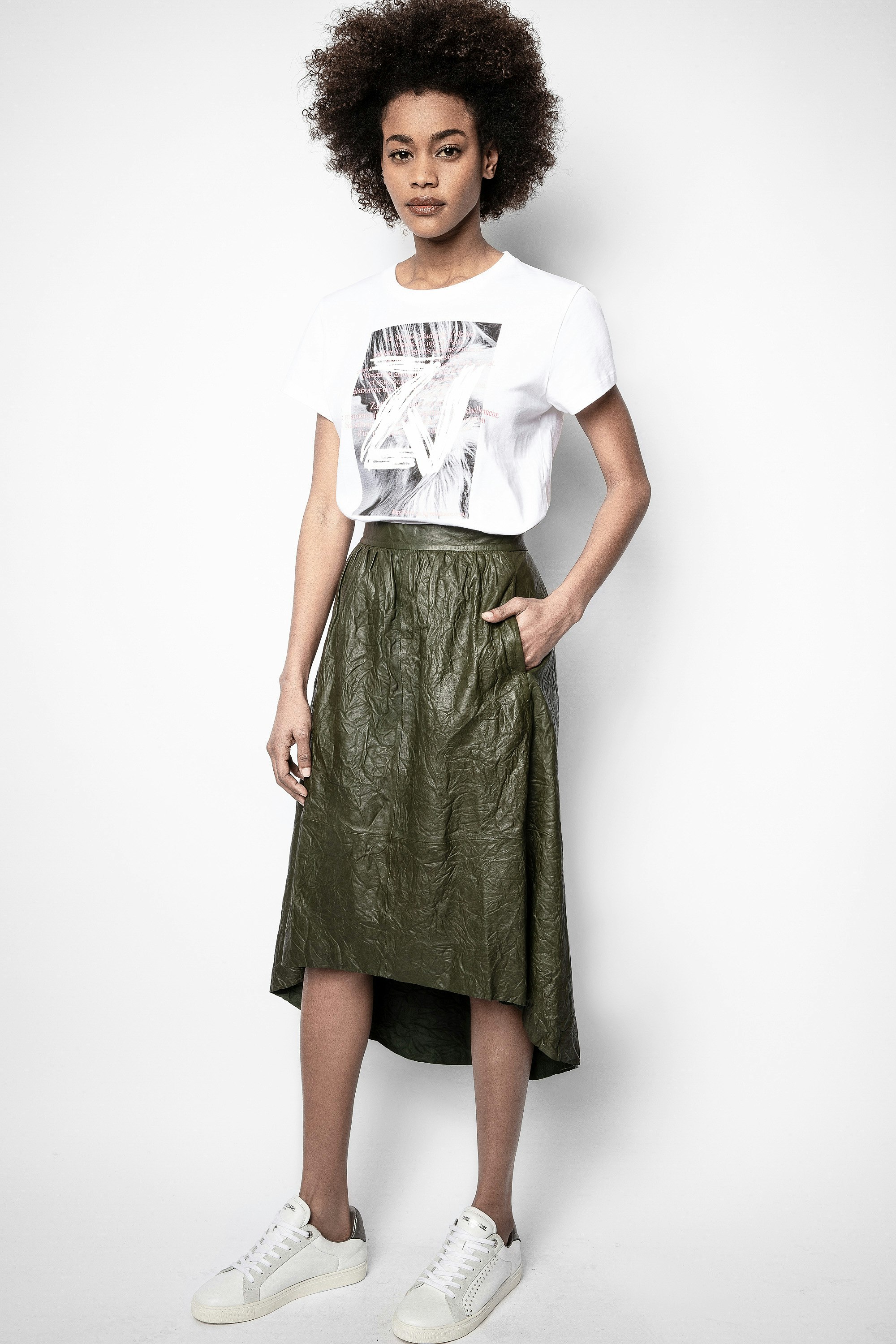 Jupe Joslin Cuir Froissé