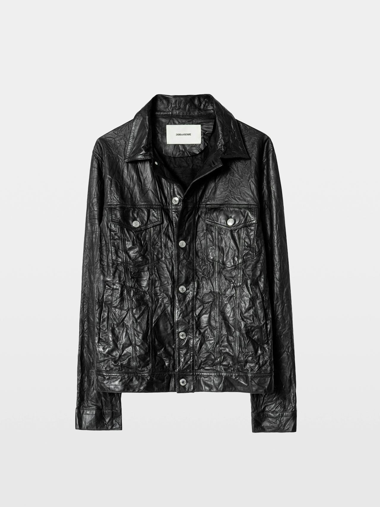 Base Crinkled Leather Jacket 7