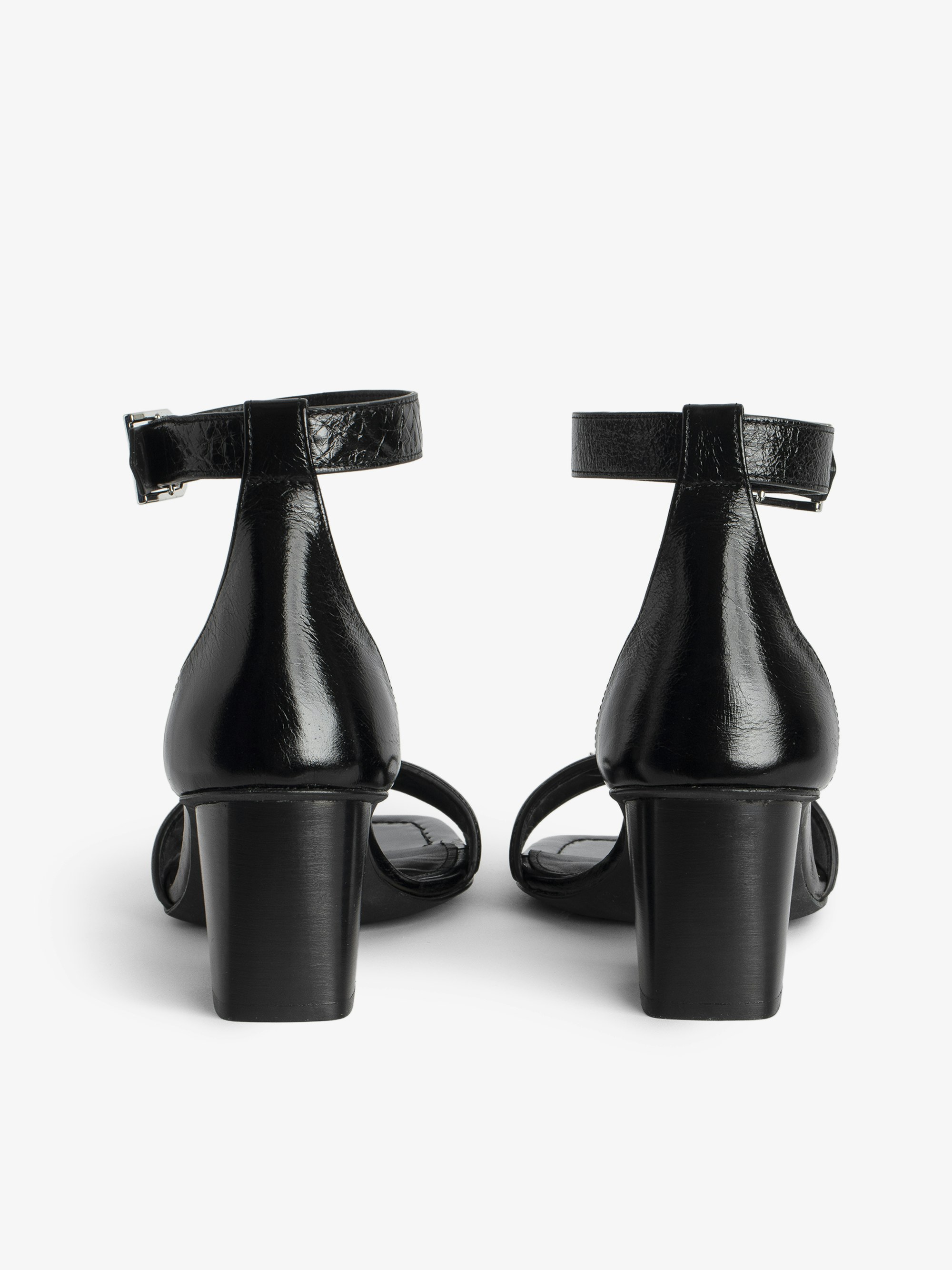 Caprese Black Vintage Leather Sandals | Zadig&Voltaire