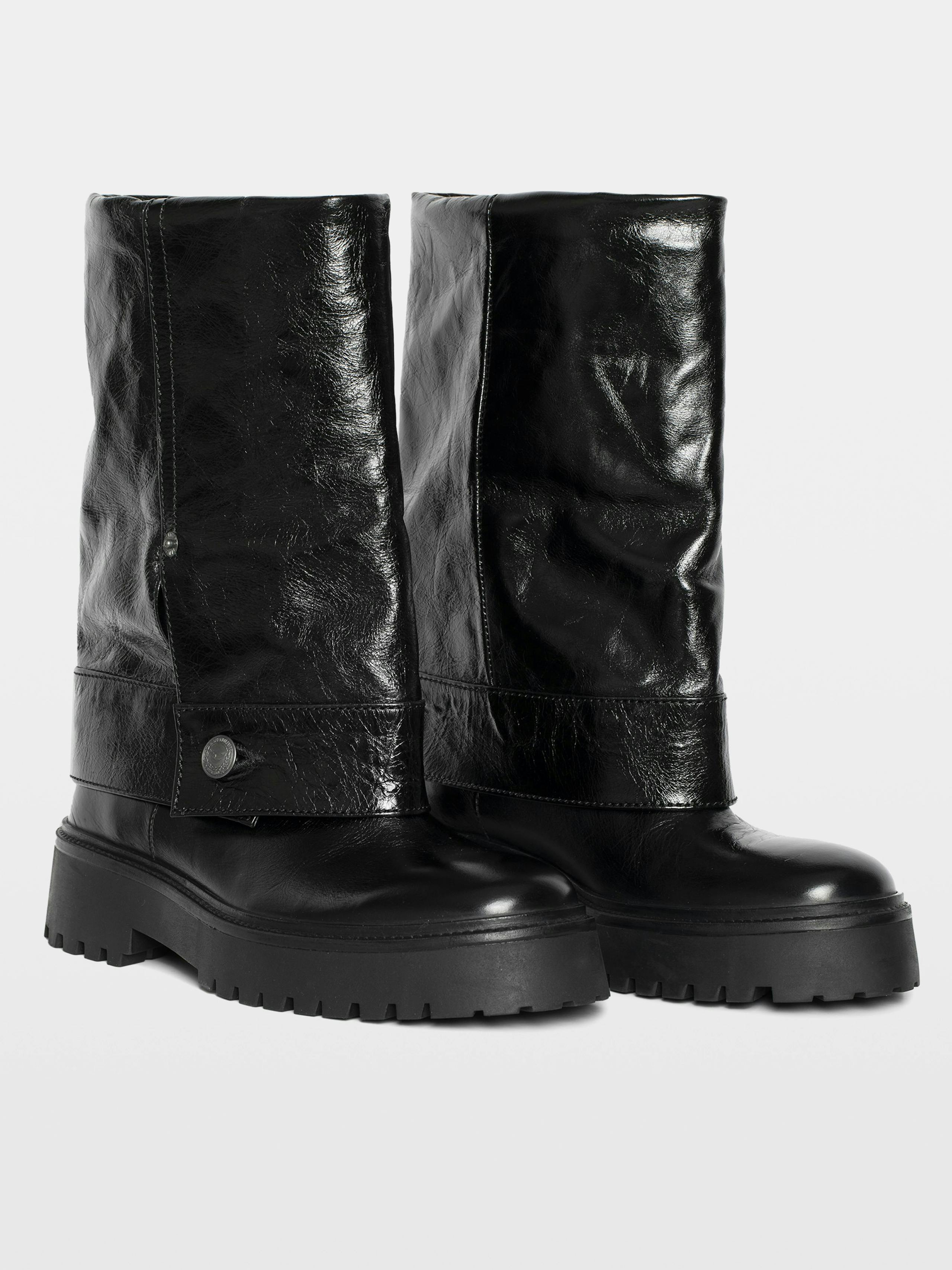 Angie Vintage Black Leather Boots 3