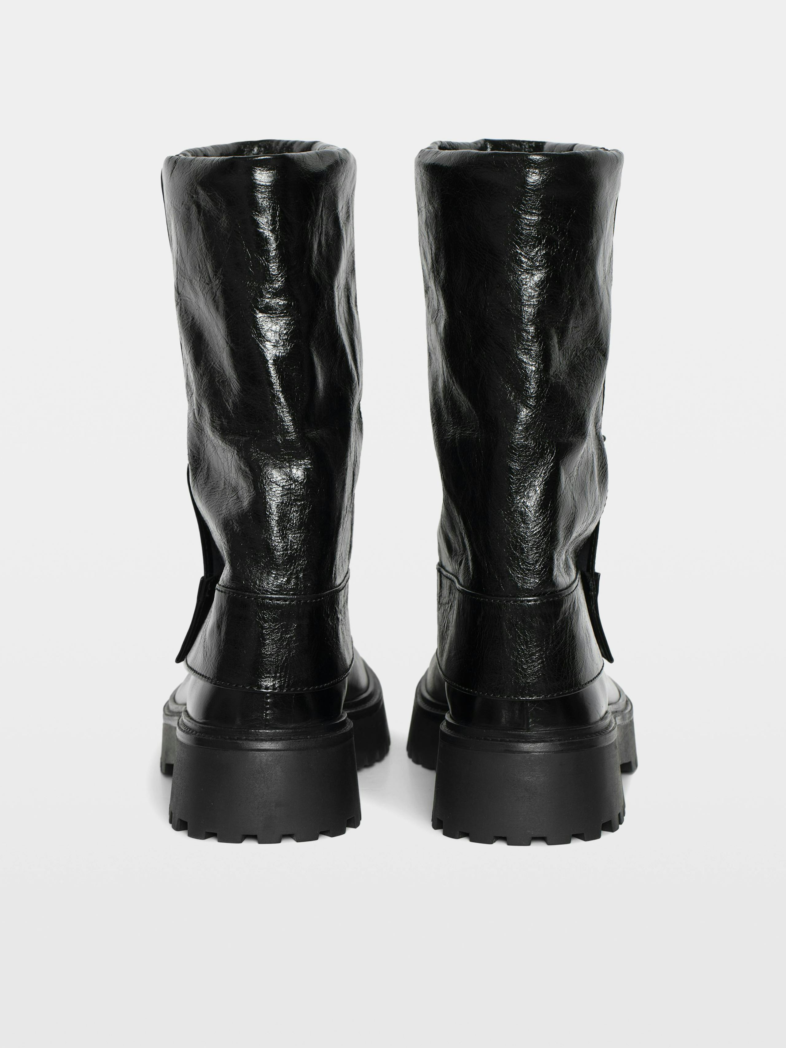 Angie Vintage Black Leather Boots 4
