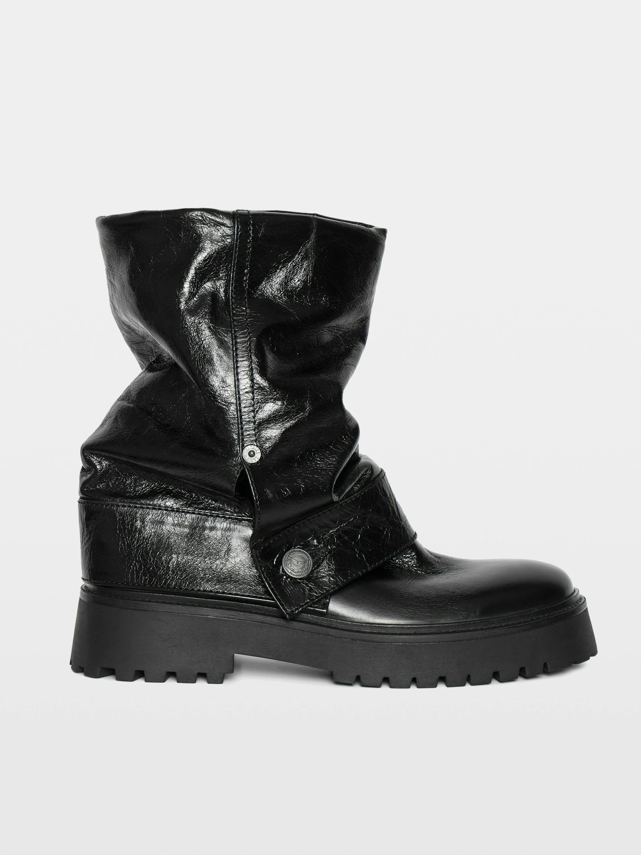 Angie Vintage Black Leather Boots 6