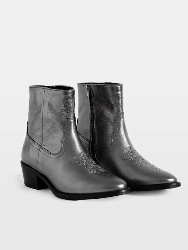 Tex Low Vintage Metal Ankle Boots