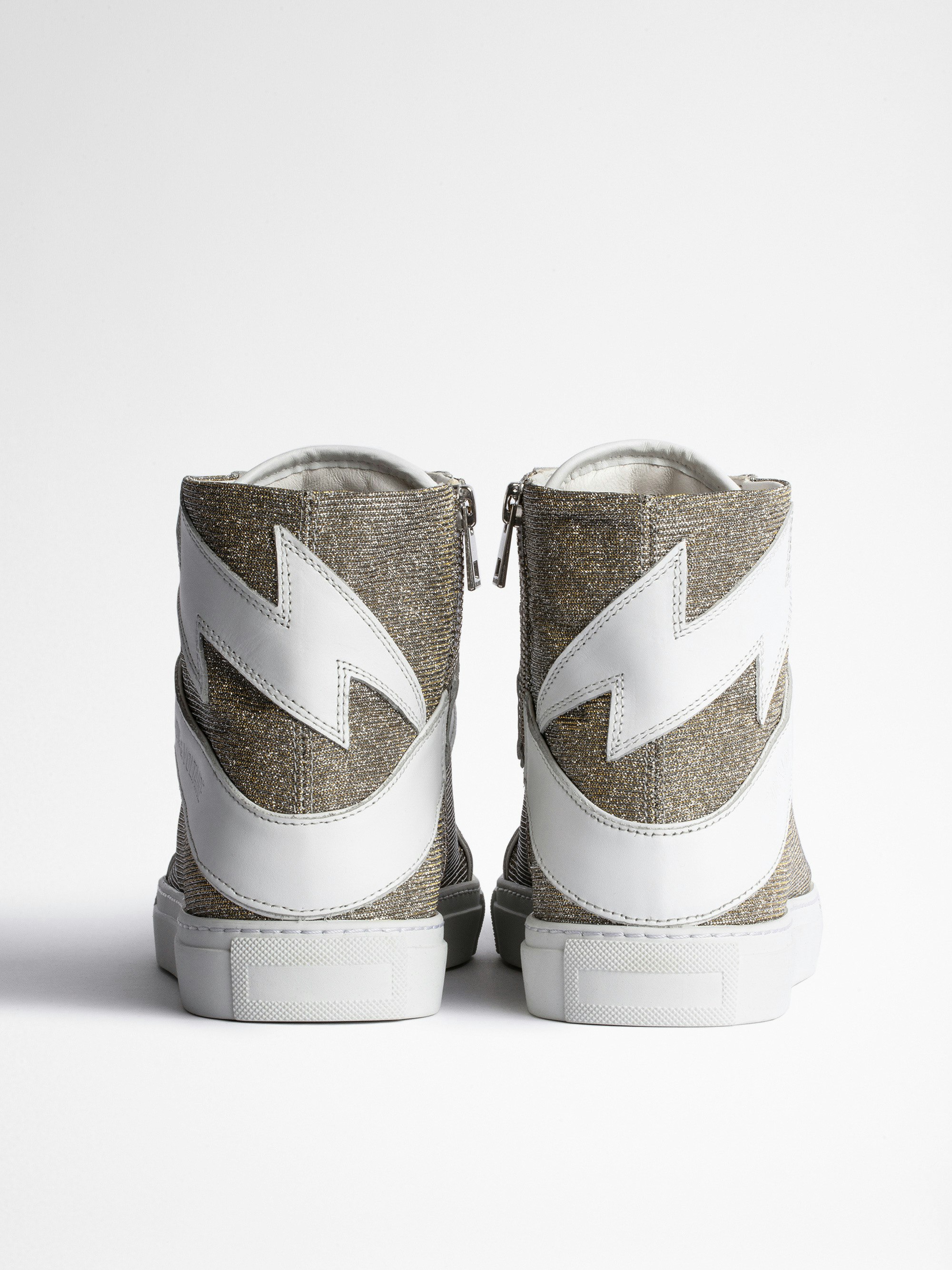 ZV1747 High Flash Silver High-Top Sneakers | Zadig&Voltaire
