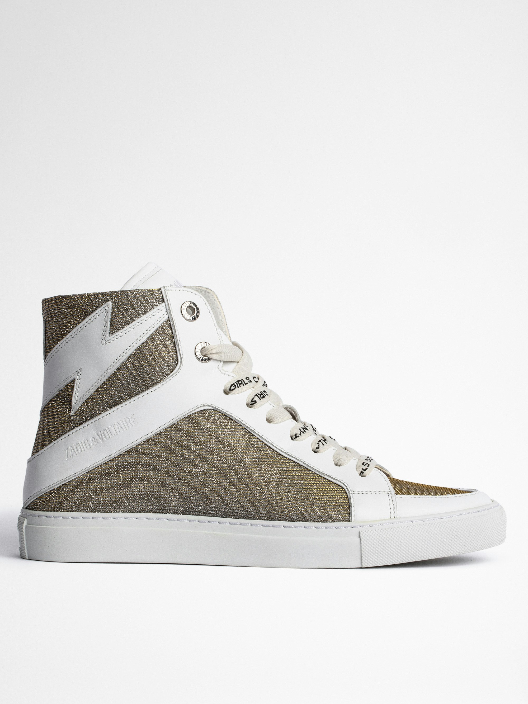 ZV1747 High Flash Silver High-Top Sneakers | Zadig&Voltaire
