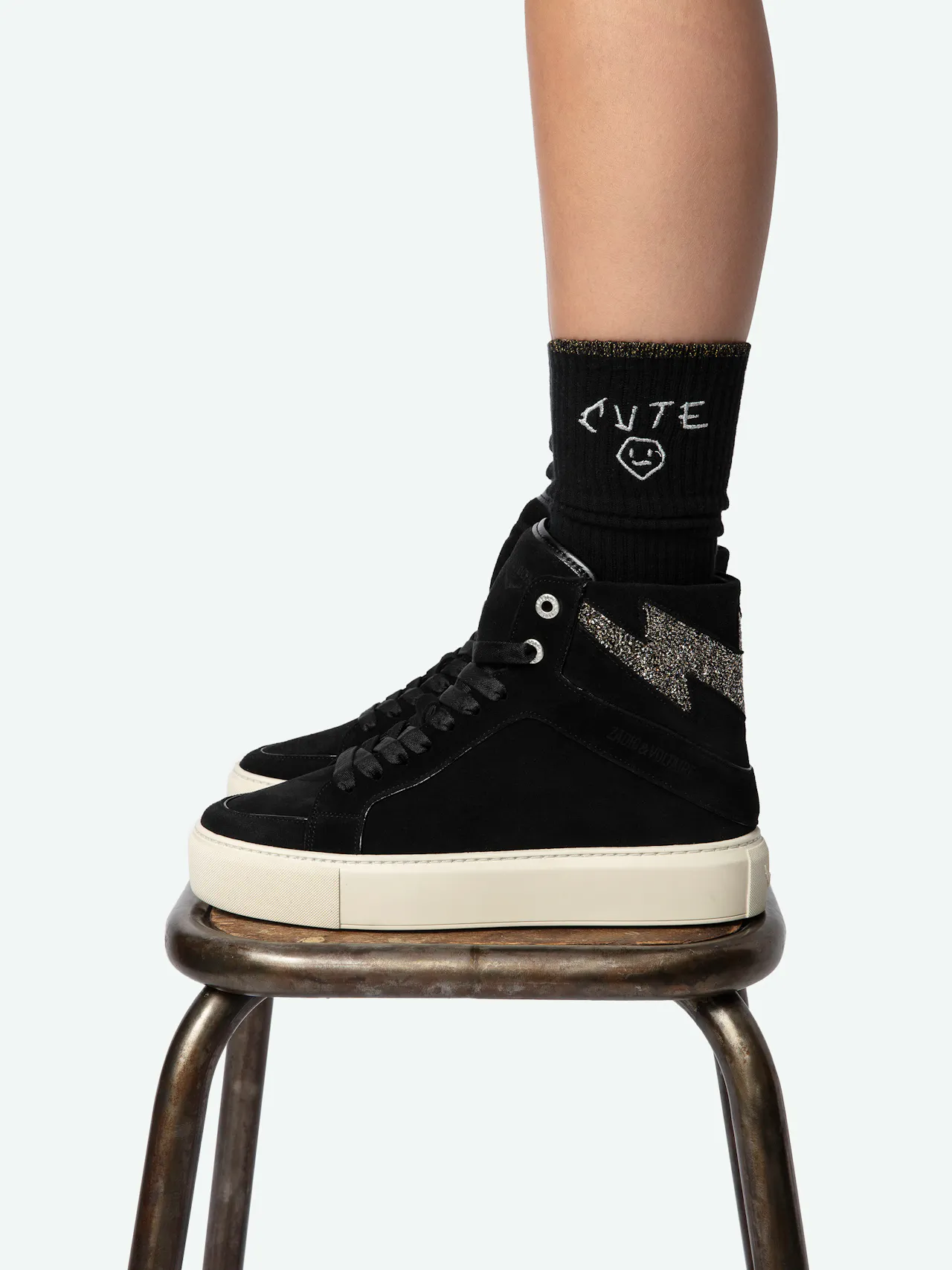 ZV1747 High Flash High-Top Platform Trainers 6