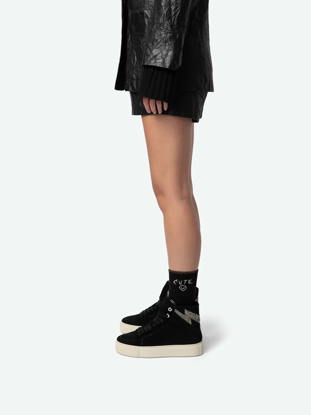 ZV1747 High Flash High-Top Platform Trainers 8