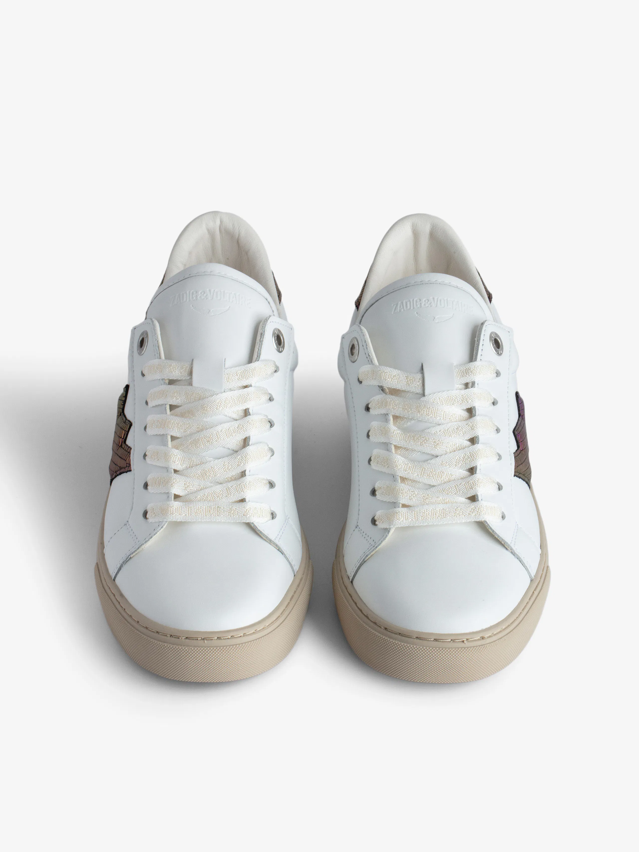 ZV1747 La Flash Embossed Metallic Low-Top Trainers 3